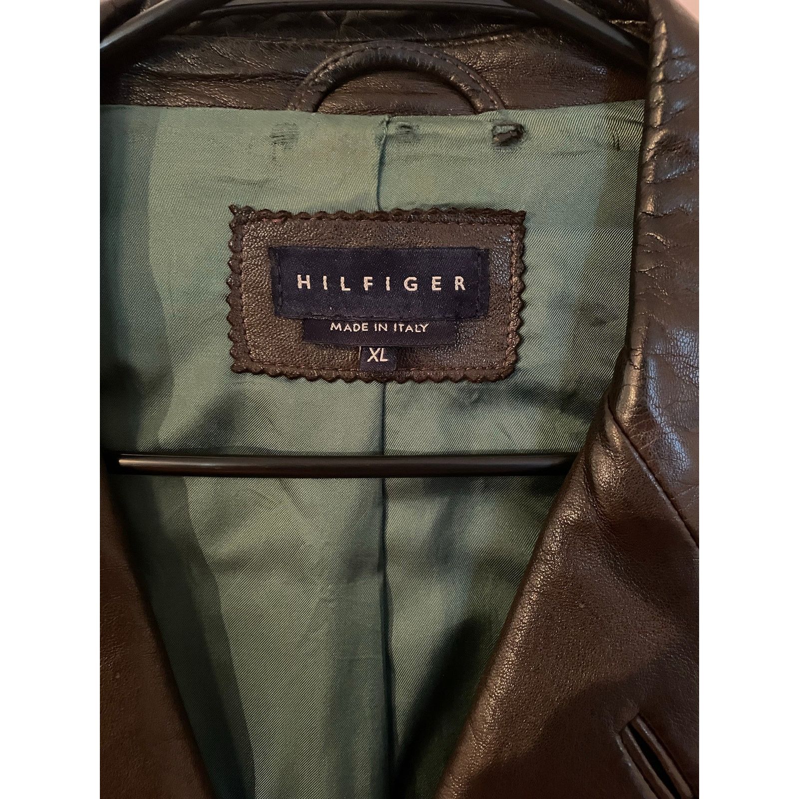 Tommy Hilfiger Hilfiger Vintage Brown Leather Blazer Men XL Made in Italy Size US XL / EU 56 / 4 - 2 Thumbnail