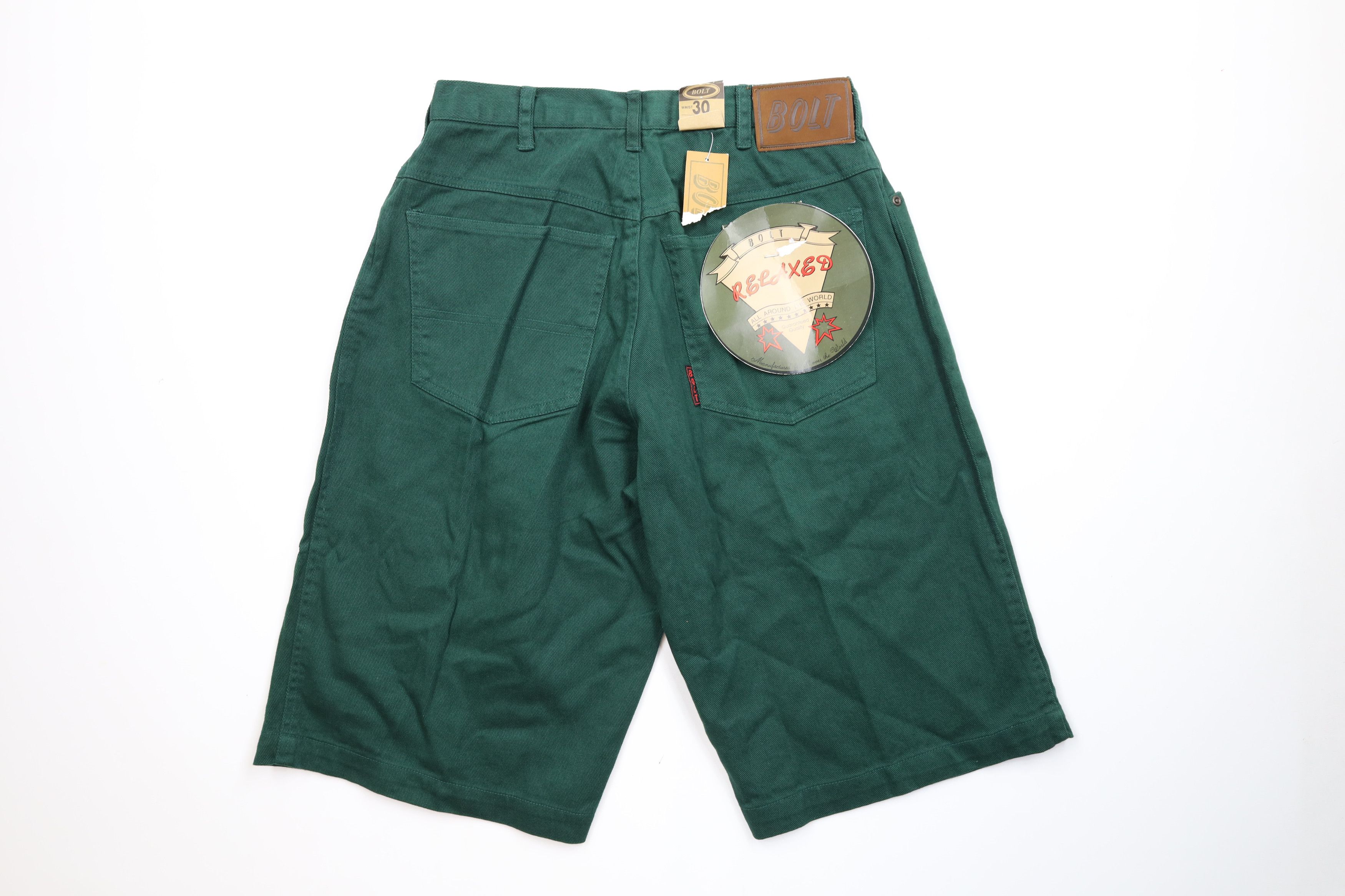 Vintage Deadstock Vintage 90s Streetwear Fit Denim Jean Shorts Green Size US 30 / EU 46 - 8 Thumbnail