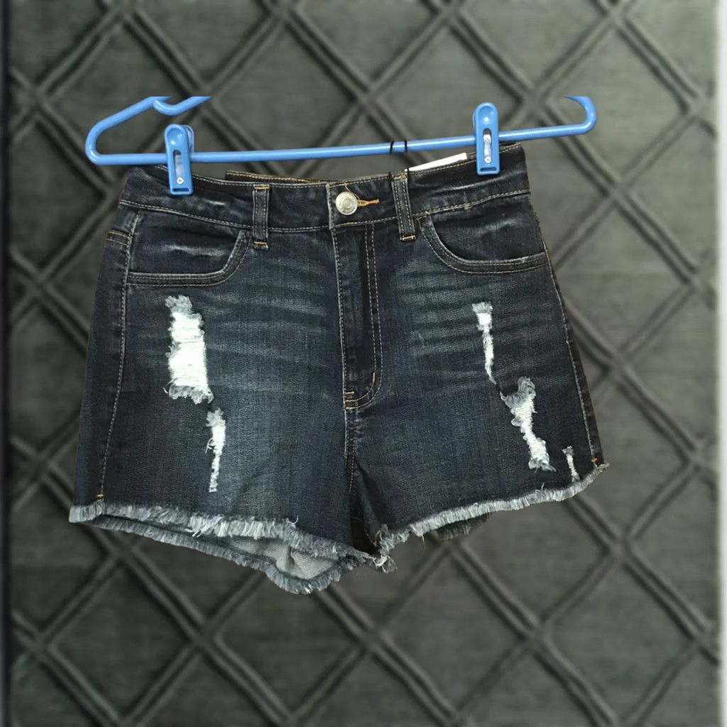Almost Famous Almost Famous Blue Jean Shorts Jrs. Size 5 High Rise Distressed Cut-Off Denim Women’s Juniors Pants Shorts with Zip Closure Size 27" / US 4 / IT 40 - 1 Thumbnail