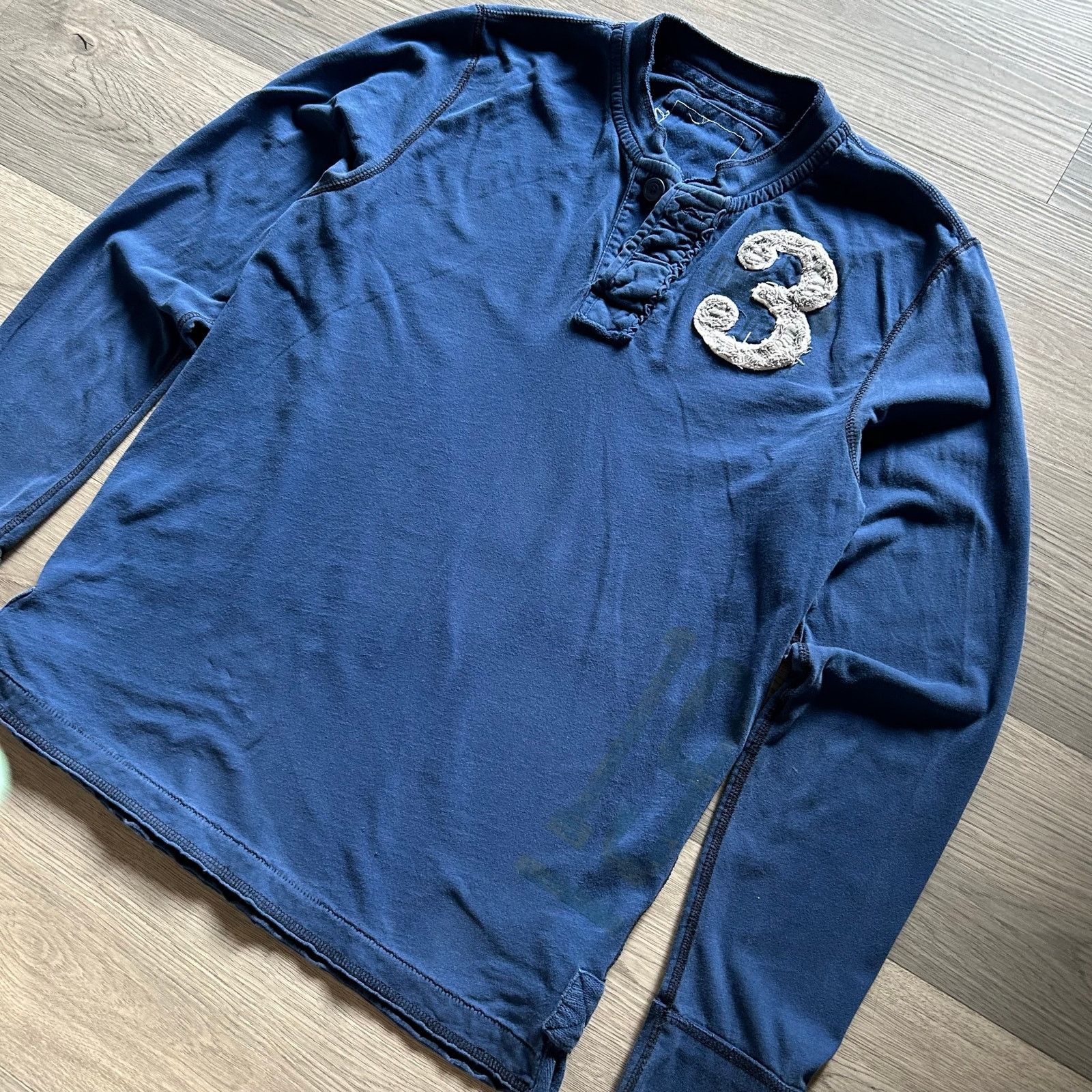 Aeropostale Vtg y2k Aeropostale Wash Graphic Henley Long Sleeve Shirt Size US L / EU 52-54 / 3 - 3 Thumbnail