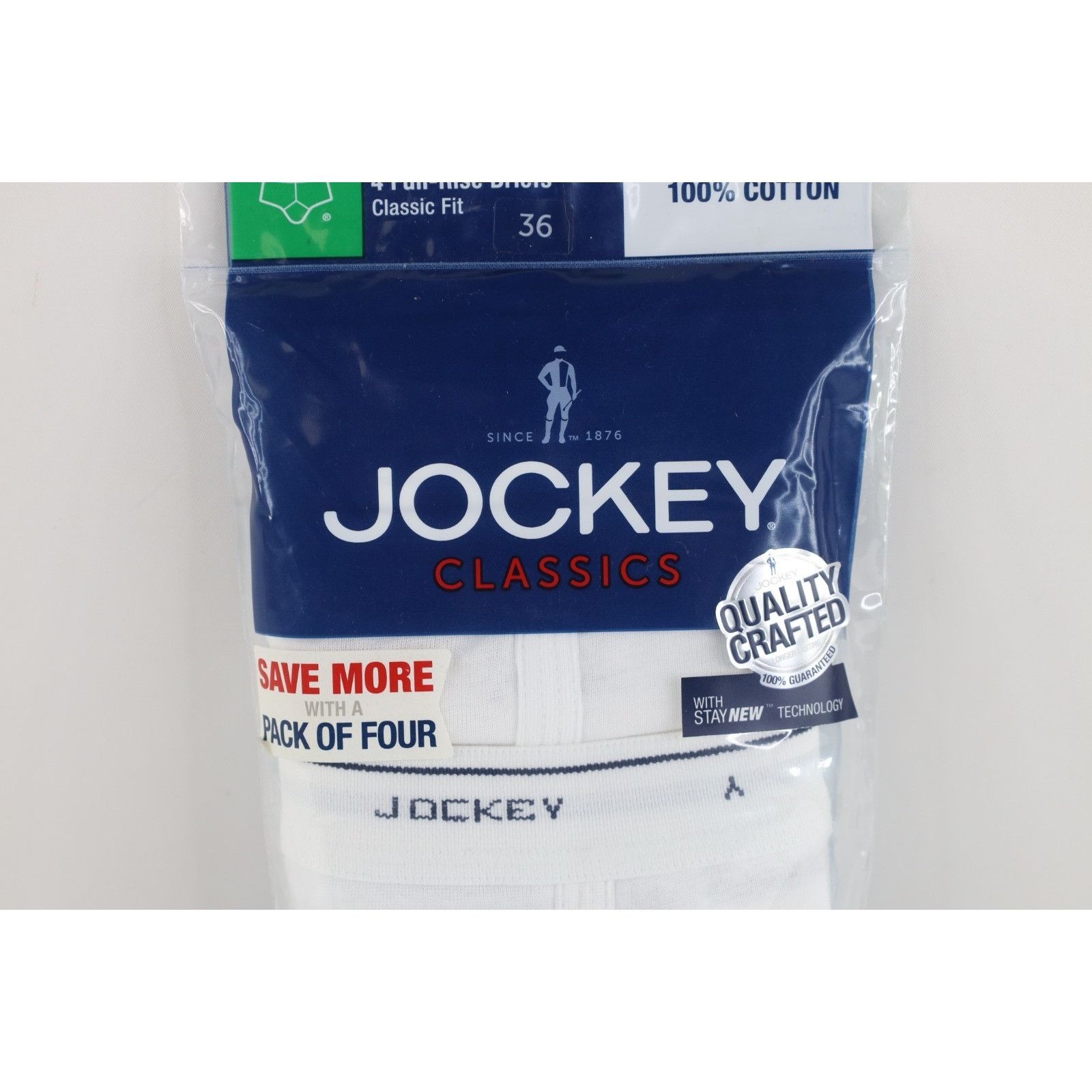 Jockey Deadstock Vtg Y2K 2013 Jockey Mens 36 4 Pack Y Front Full Ri Size 36 - 3 Thumbnail