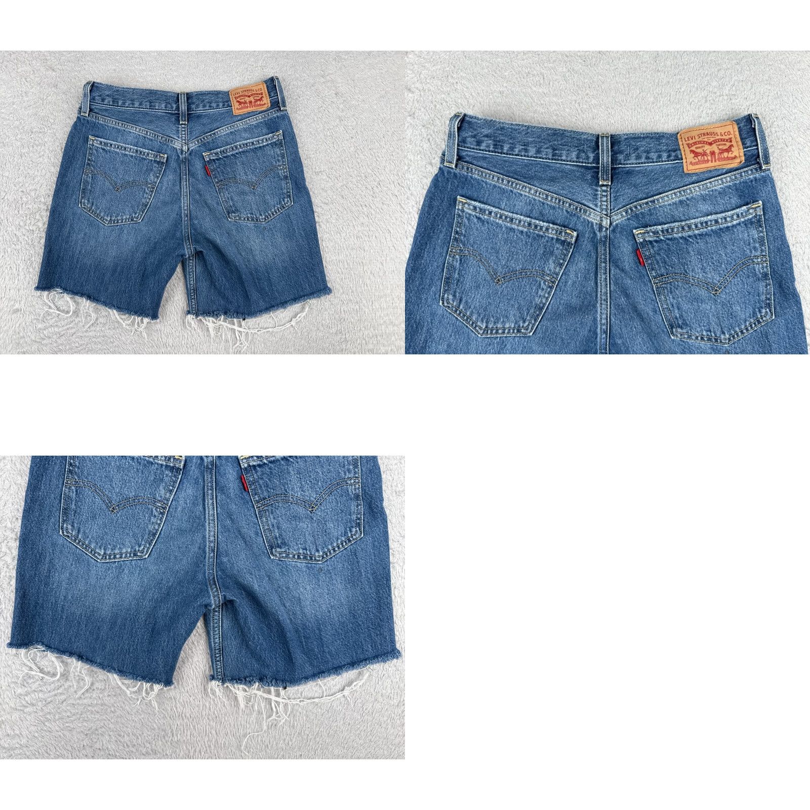 Levi's Levis Shorts Womens 26 Blue Denim Cutoff Low Pro Straight Mid Rise Cotton 26x6 Size 26" / US 2 / IT 38 - 10 Thumbnail