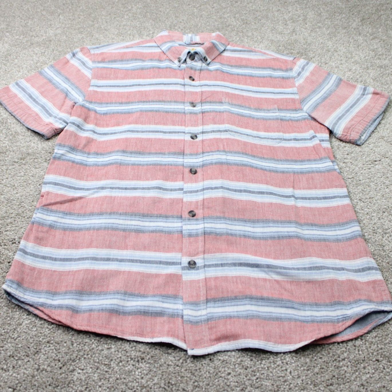 Marine Layer Marine Layer Shirt Mens M Red/Blue Striped 100% Cotton S/S Button-Down Size US M / EU 48-50 / 2 - 2 Thumbnail