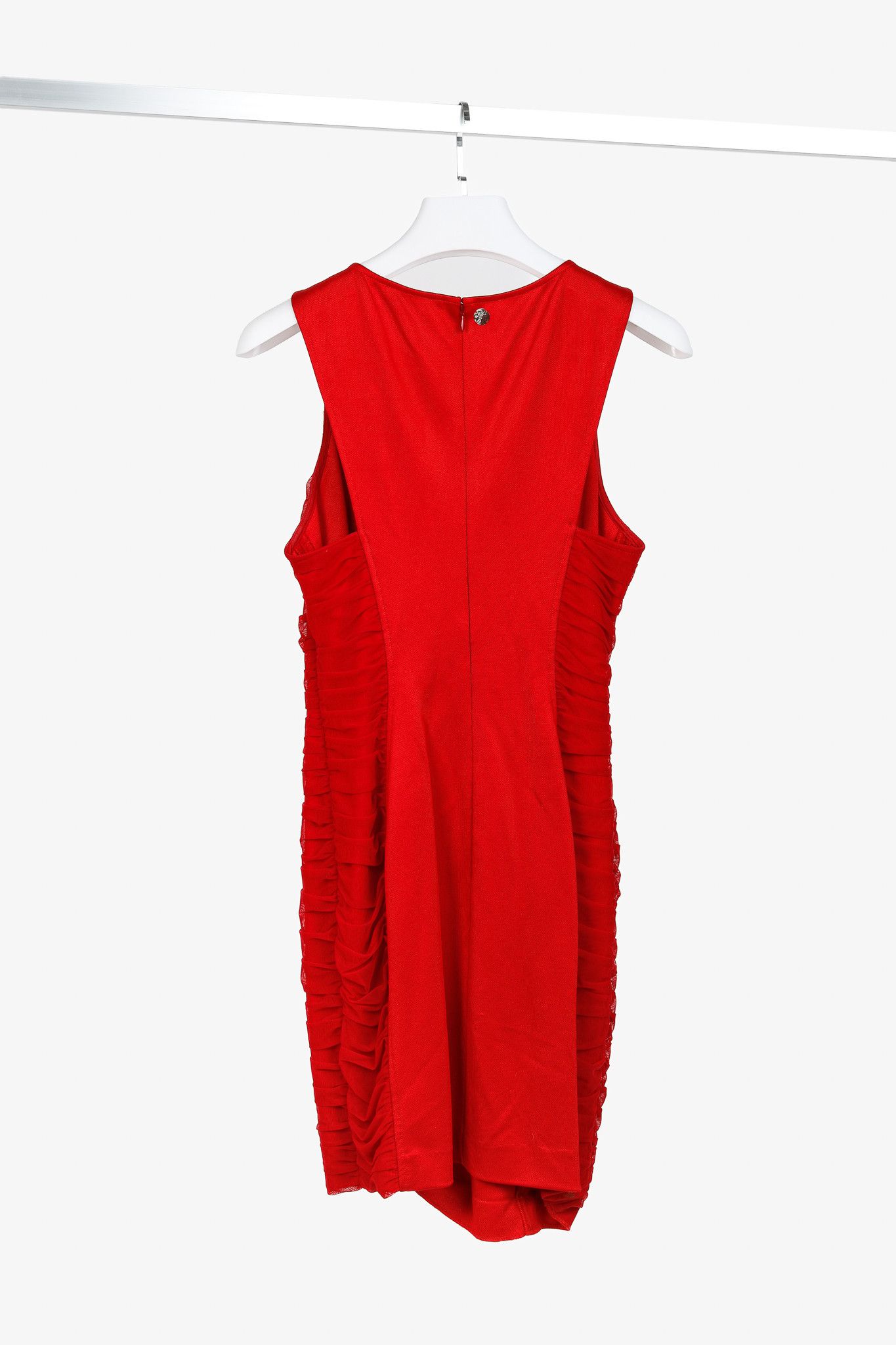 Versace Versace Collection Red Knit Ruched Bodycon Dress Size S / US 4 / IT 40 - 2 Thumbnail