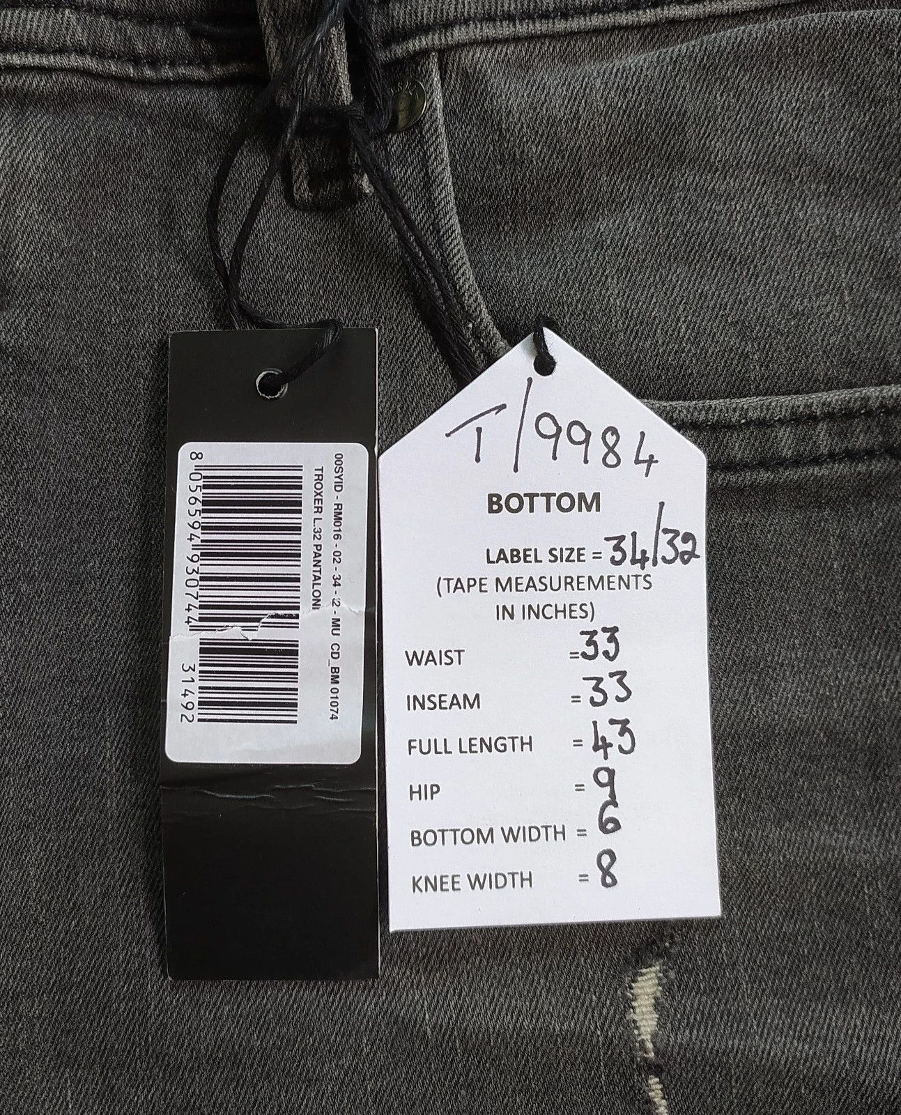 Diesel Diesel TROXER - RM016 Men's Jean T 9984 Size US 34 / EU 50 - 5 Thumbnail
