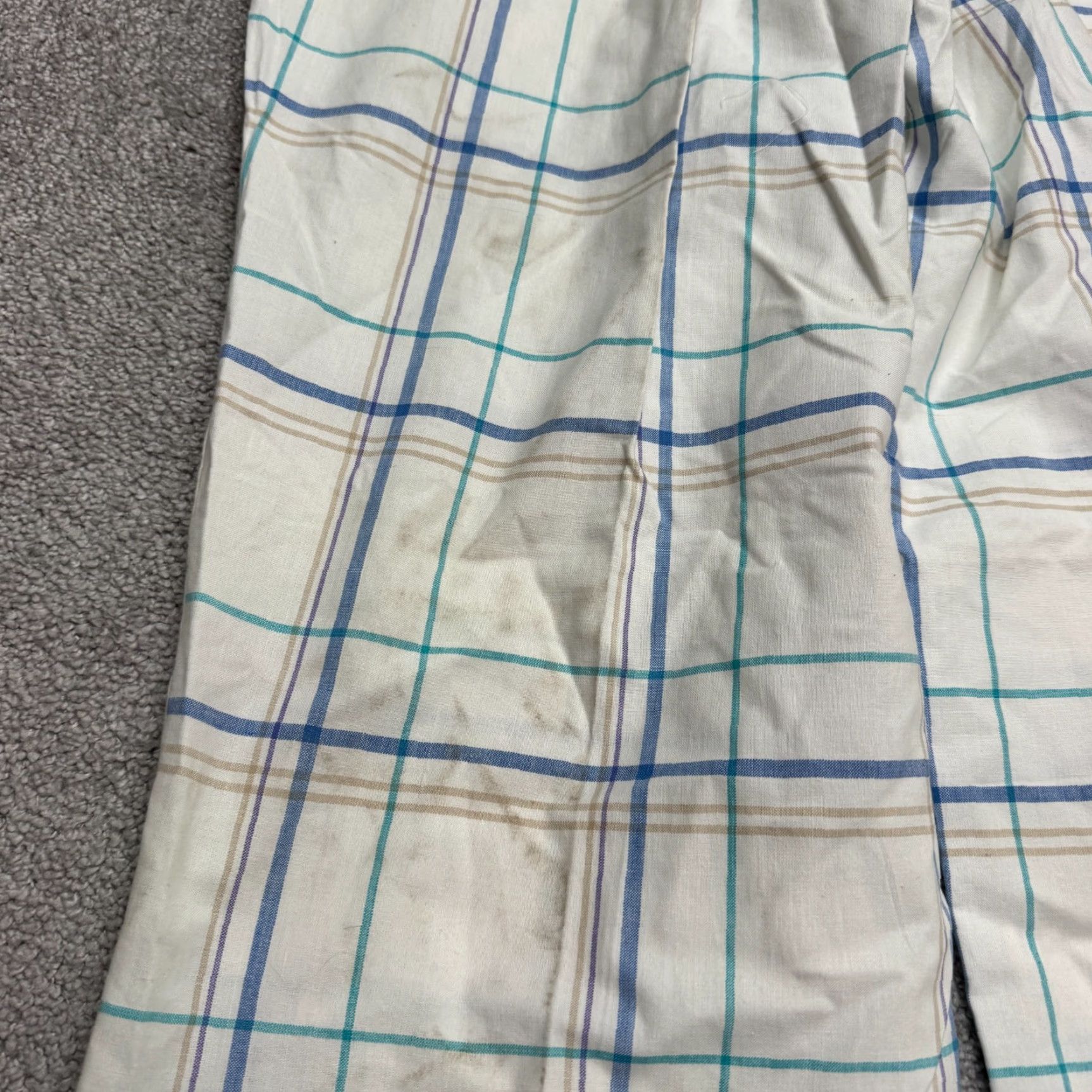 Izod VINTAGE IZOD Plaid Cotton Pants Men 36R Blue White Straight Leg Chino Casual Workwear 90s Mens NWD Size US 36 / EU 52 - 4 Thumbnail