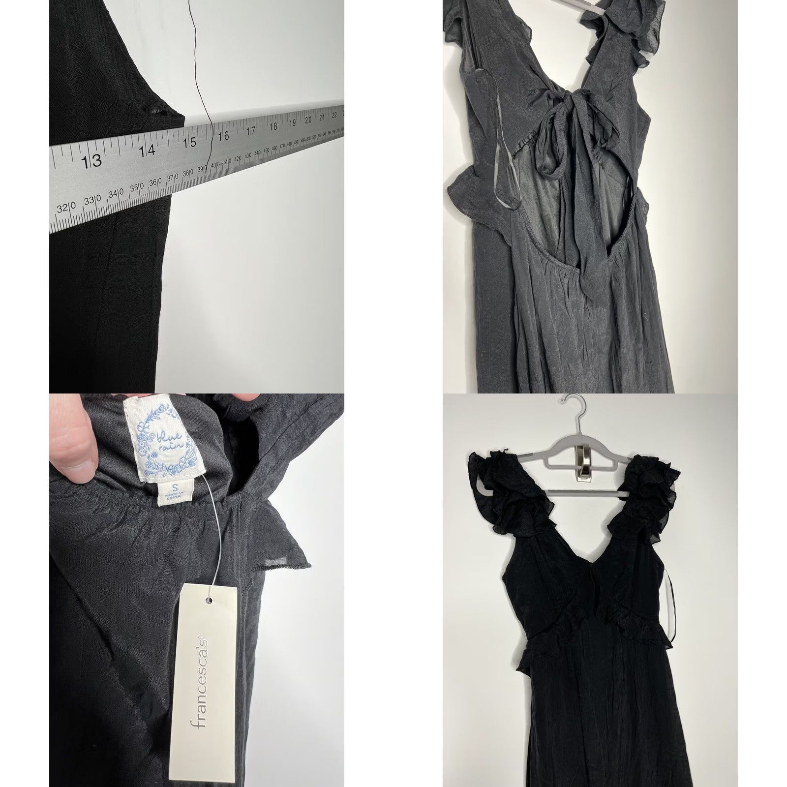 boho black midi dress Tie Neck Ruffle Select your size:EU 40 - US 7.5 Lace Bridesmaid Dresses Xoenoiee Gradient Tie Dye Pair it with stilettos