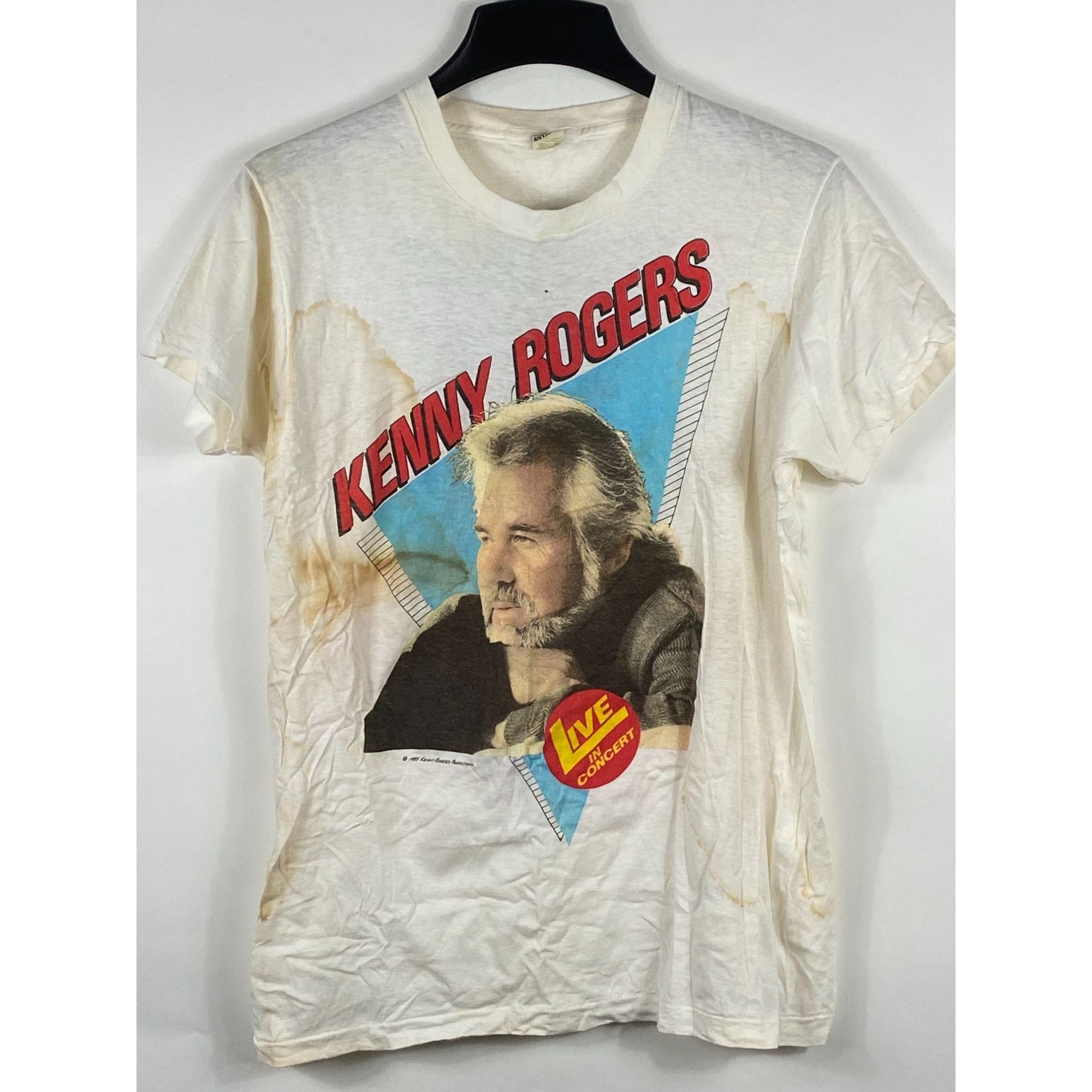 Vintage Kenny Rogers World Tour 2024 1985 Raglan T-shirt Unisex Size L