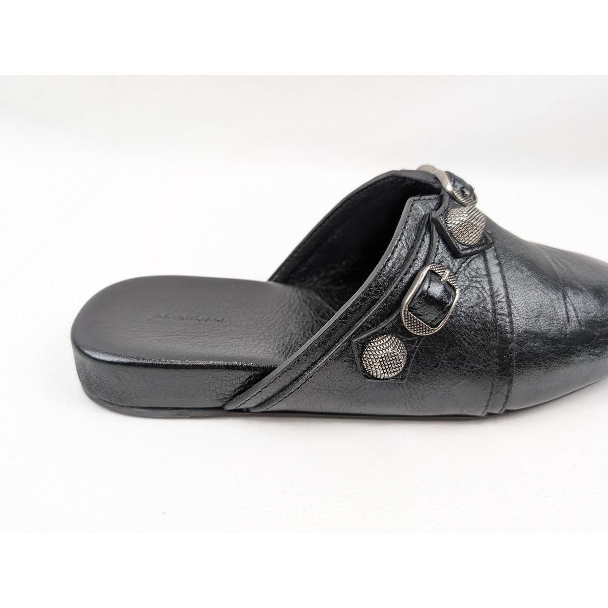 Balenciaga o1rshd1 Cosy Cagole F005 Arena Mules in Black/Aged Silver Size US 7 / EU 40 - 4 Thumbnail