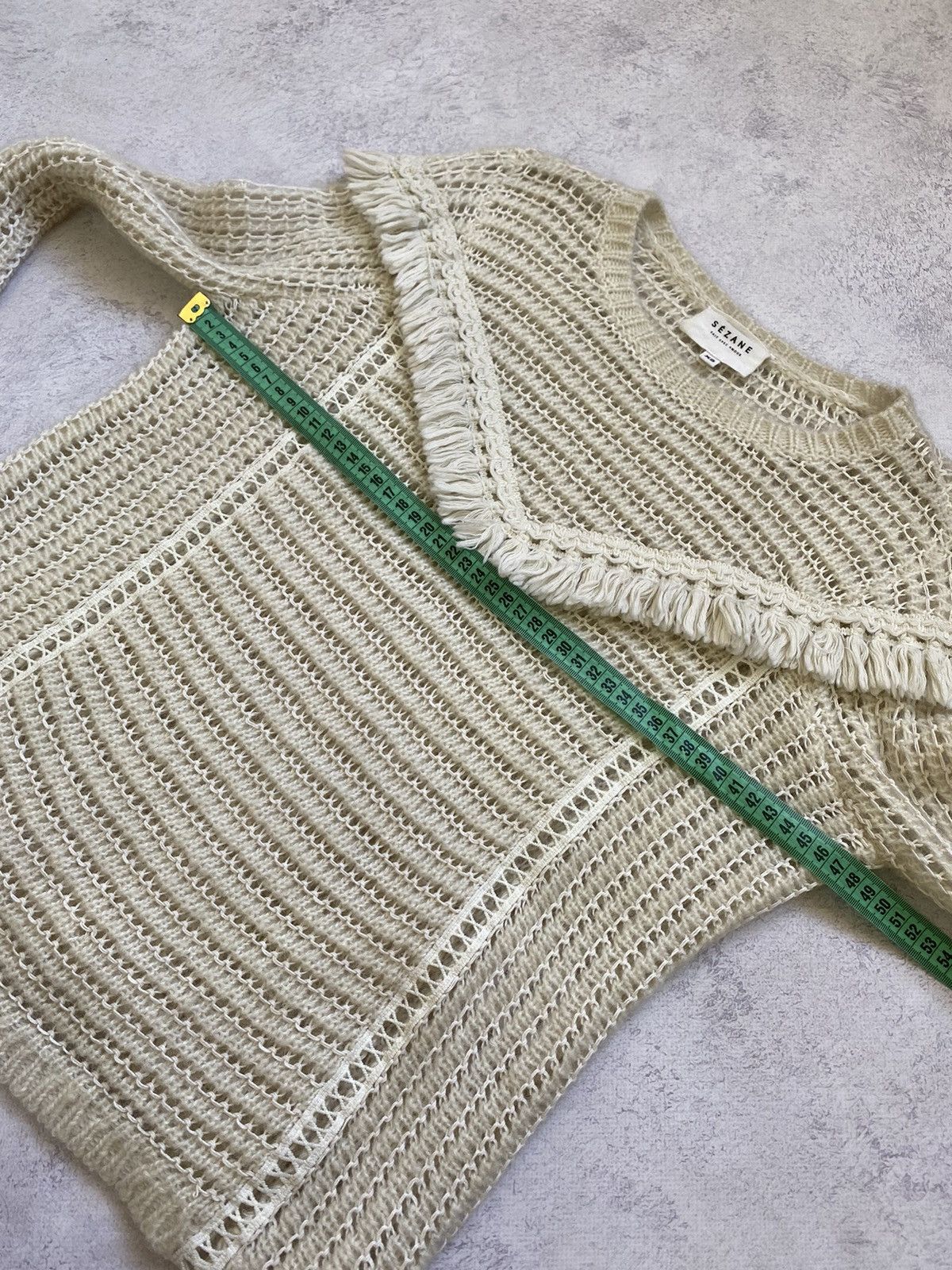 Sezane Sezane Womens Mohair/Wool Ivory Long Sleeve Knit Sweater XS Size XS / US 0-2 / IT 36-38 - 11 Thumbnail