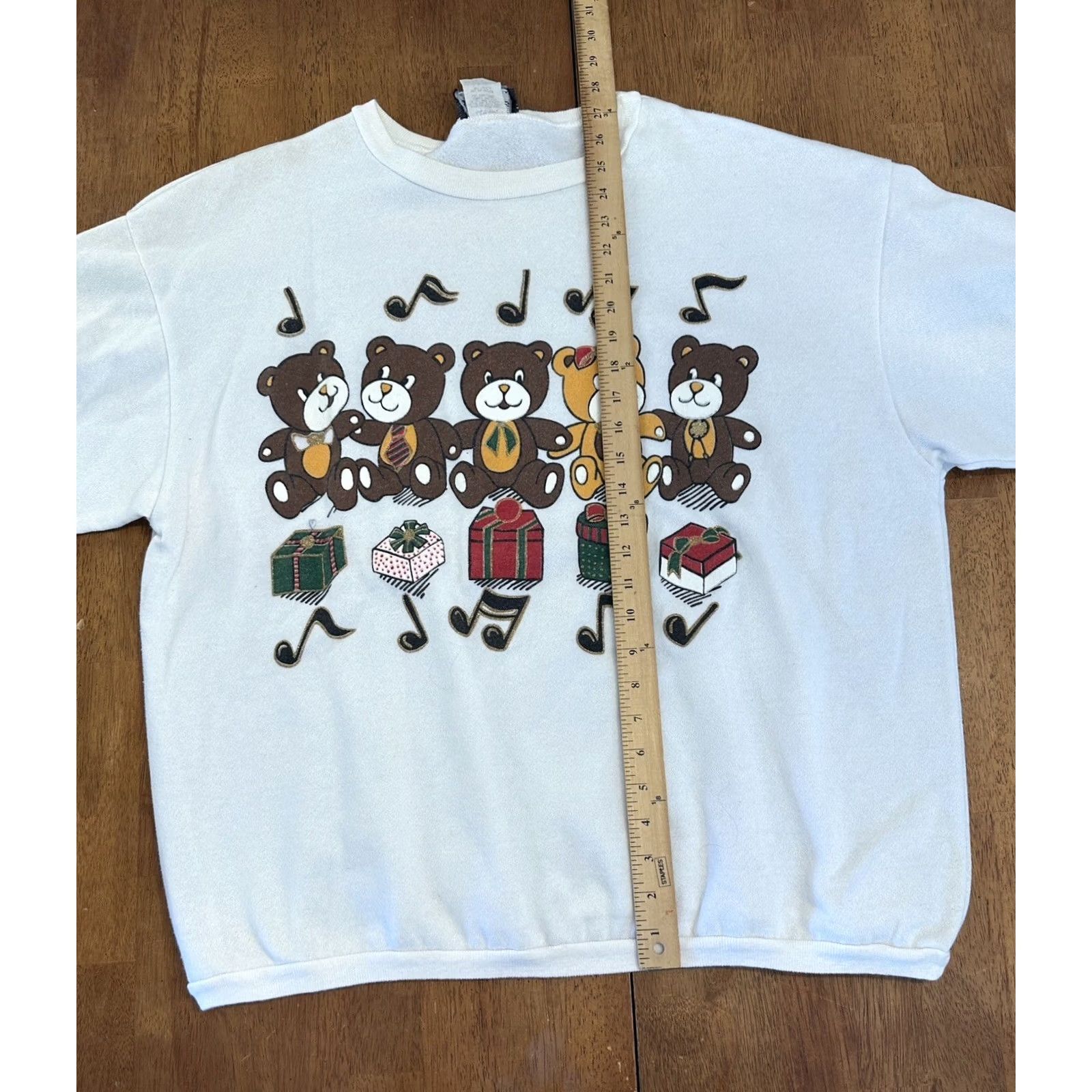 Vintage VINTAGE 90s Christmas Sweatshirt Teddy Bear Crewneck XL White Men Size US XL / EU 56 / 4 - 7 Thumbnail