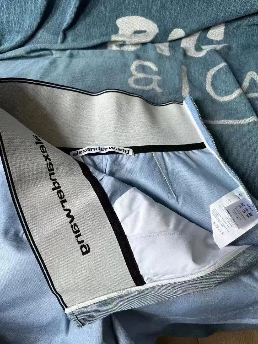 Alexander Wang Alexander Wang Sky Blue High-Waisted Shorts. Size 22" - 3 Thumbnail