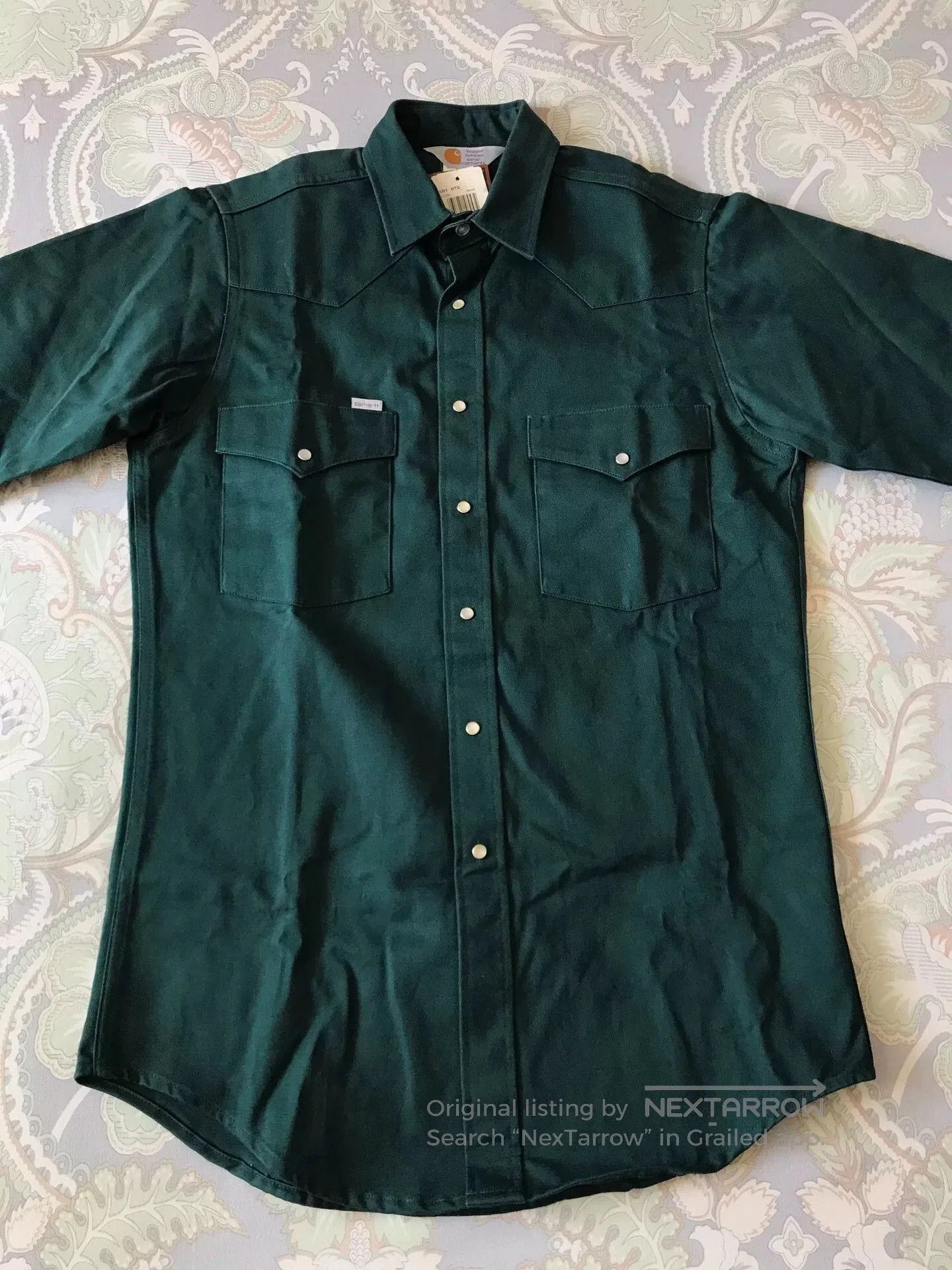Carhartt Carhartt S01 HTG Hunter Green Western Shirt. Size US M / EU 48-50 / 2 - 3 Thumbnail