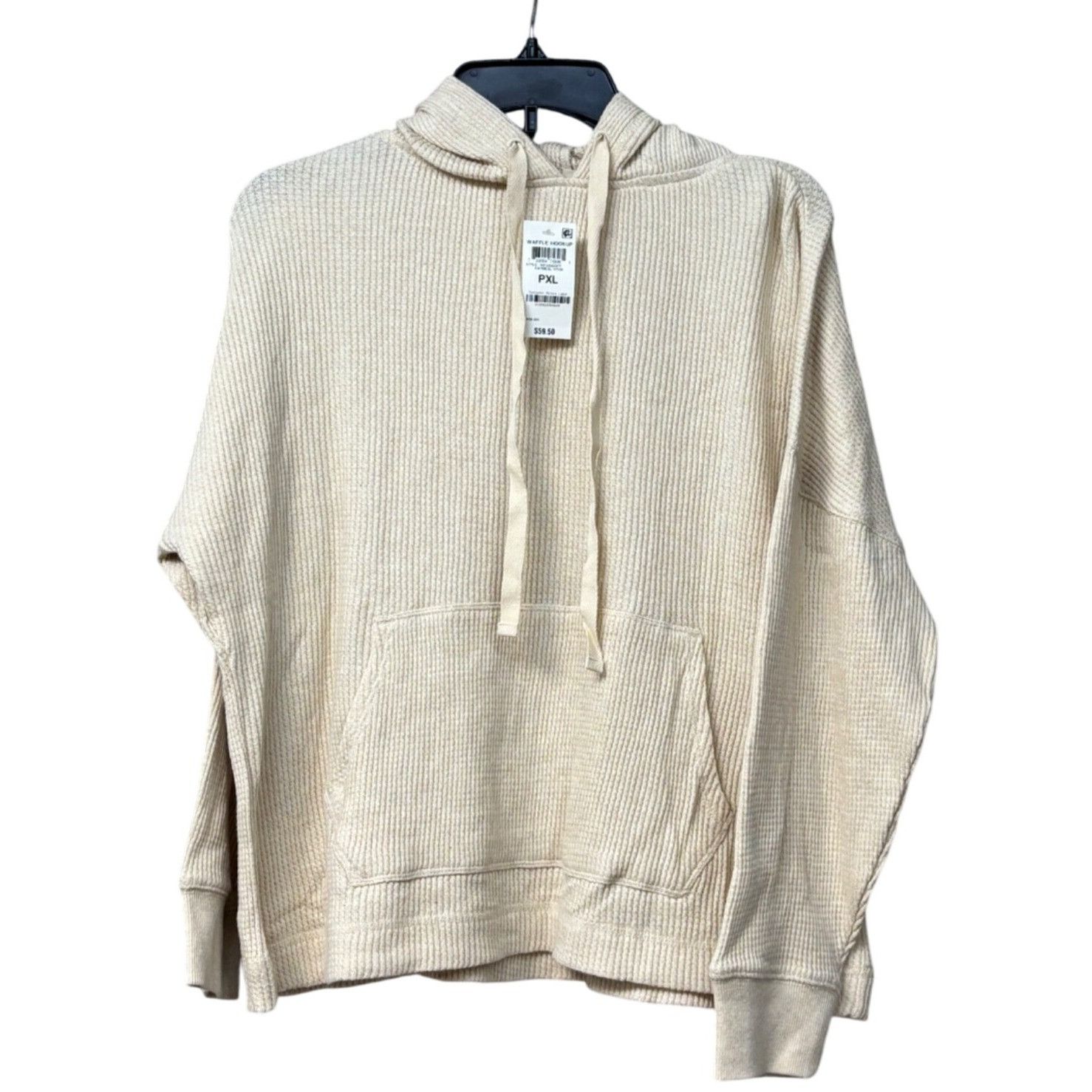 Style & Co Style & Co Petite Cotton Waffle-Knit Hoodie, Oatmeal Heather Size ONE SIZE - 9 Thumbnail