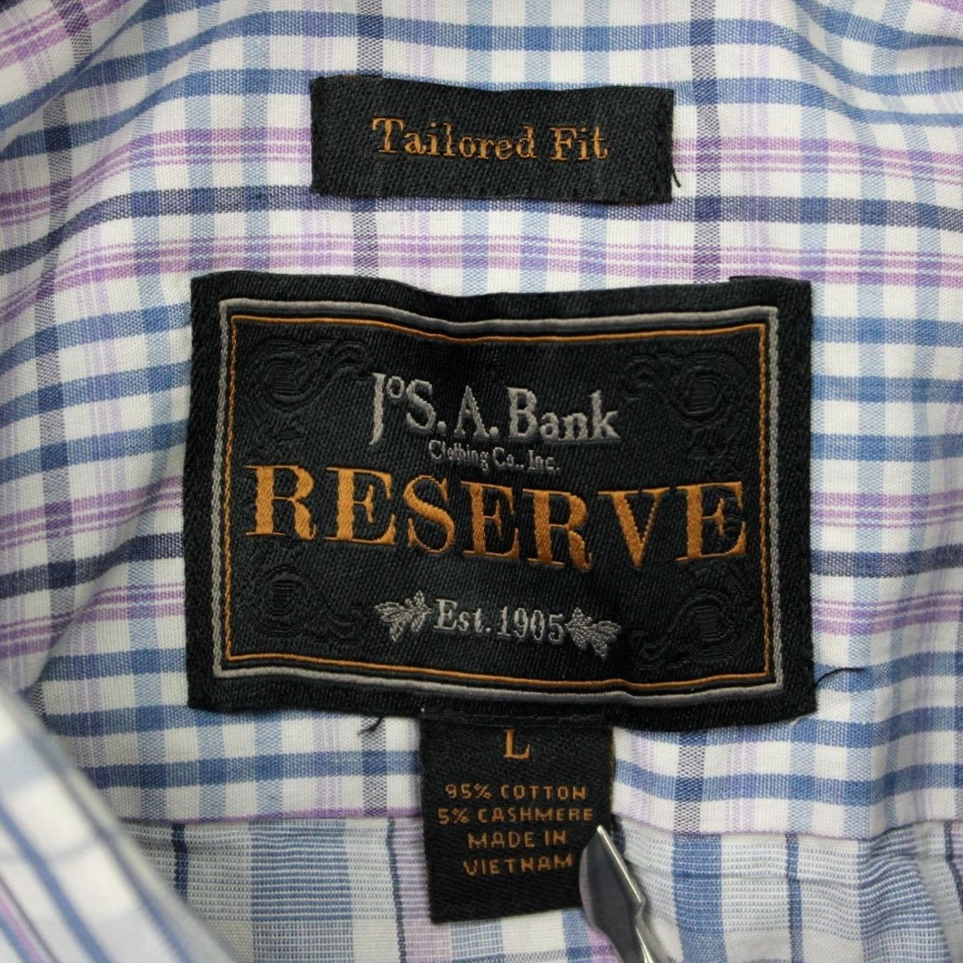 Jos. A. Bank Jos. A. Bank Shirt Mens Large Blue Reserve Cotton/Cashmere Long Sleeve Button Size US L / EU 52-54 / 3 - 6 Thumbnail
