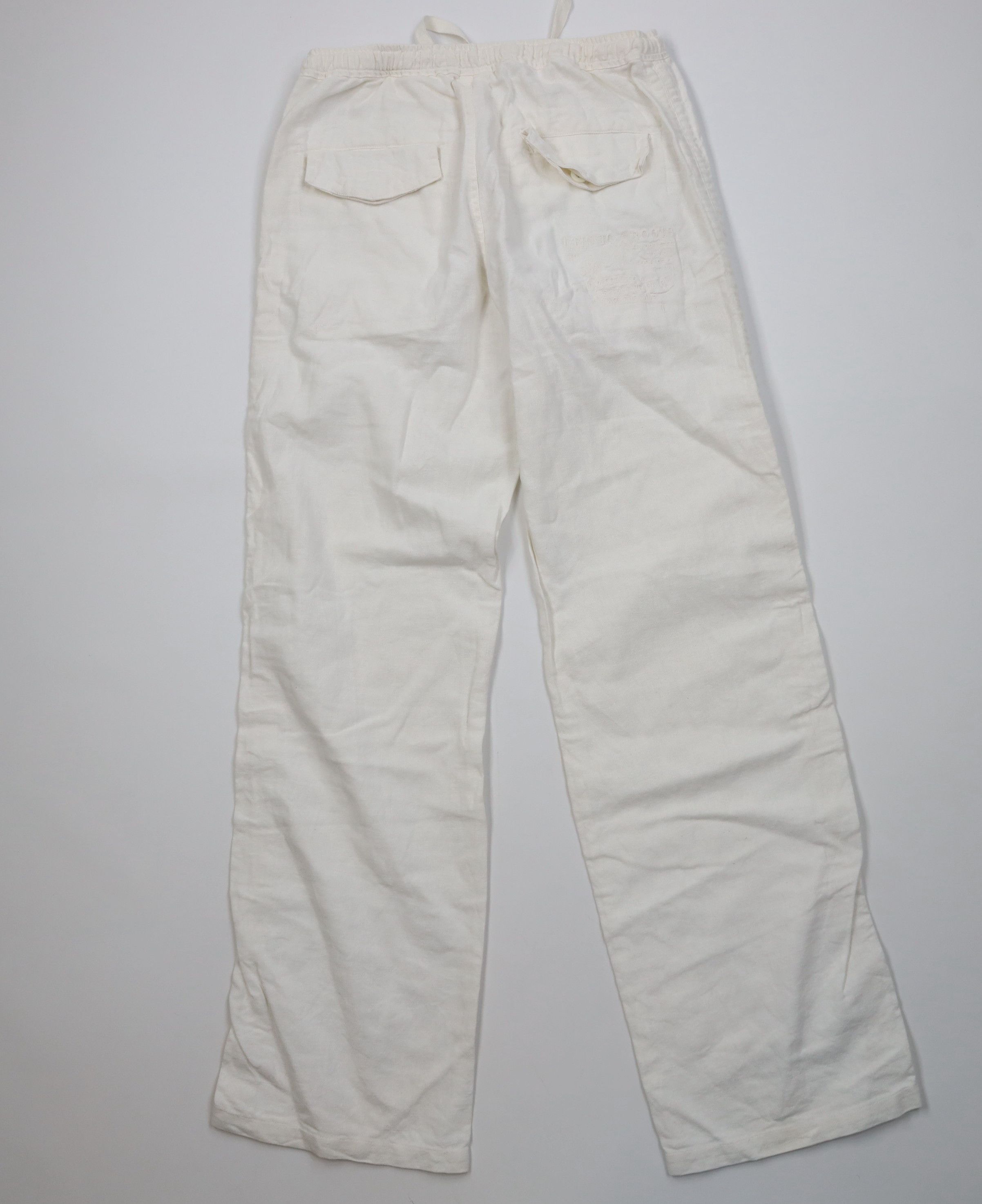 Desigual Desigual Linen Blend Wide Leg Beach Harem Pants White Size 32" / US 10 / IT 46 - 10 Thumbnail