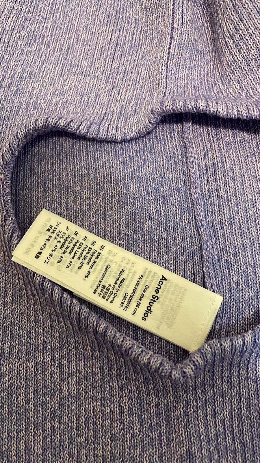 Acne Studios Acne Studios Purple Ribbed Balaclava Size ONE SIZE - 7 Thumbnail