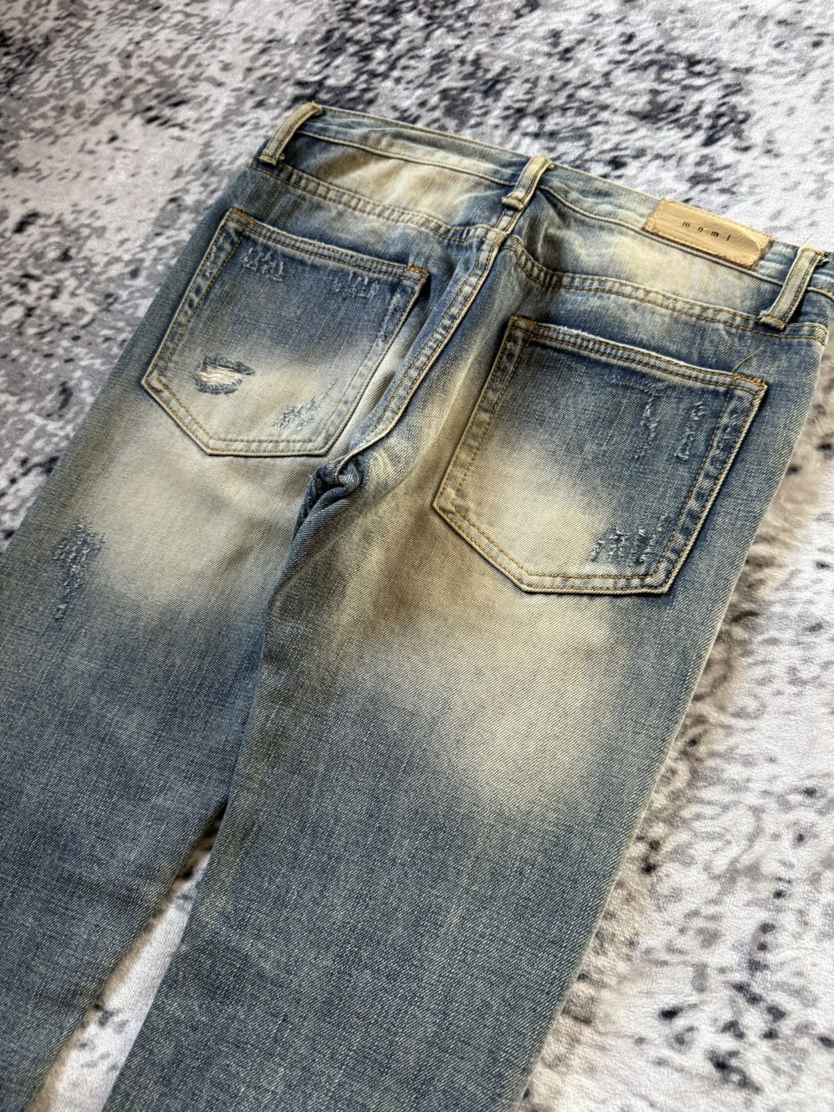 Japanese Brand Mnml Boro Distressed Repaired Skinny Jeans Size US 30 / EU 46 - 13 Thumbnail