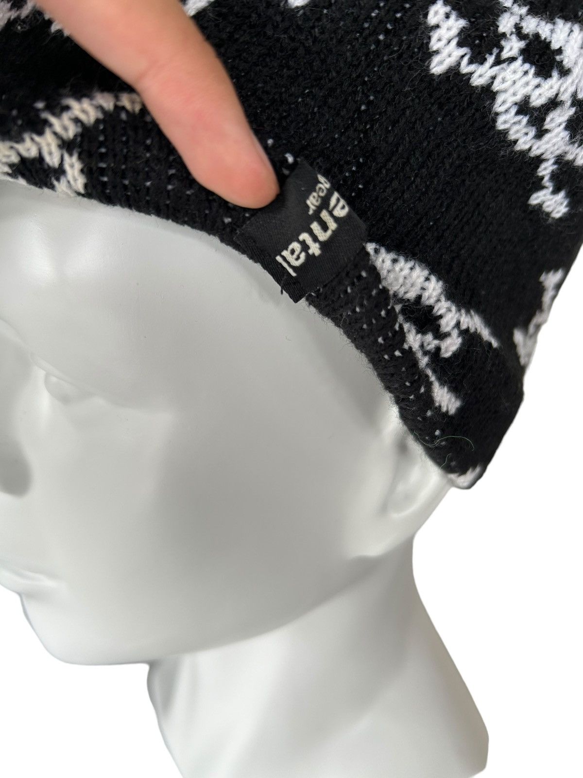 14th Addiction × Le Grande Bleu (L.G.B.) Skull Punk Bondage Overprint Beanie Hats☠️ Size ONE SIZE - 4 Thumbnail
