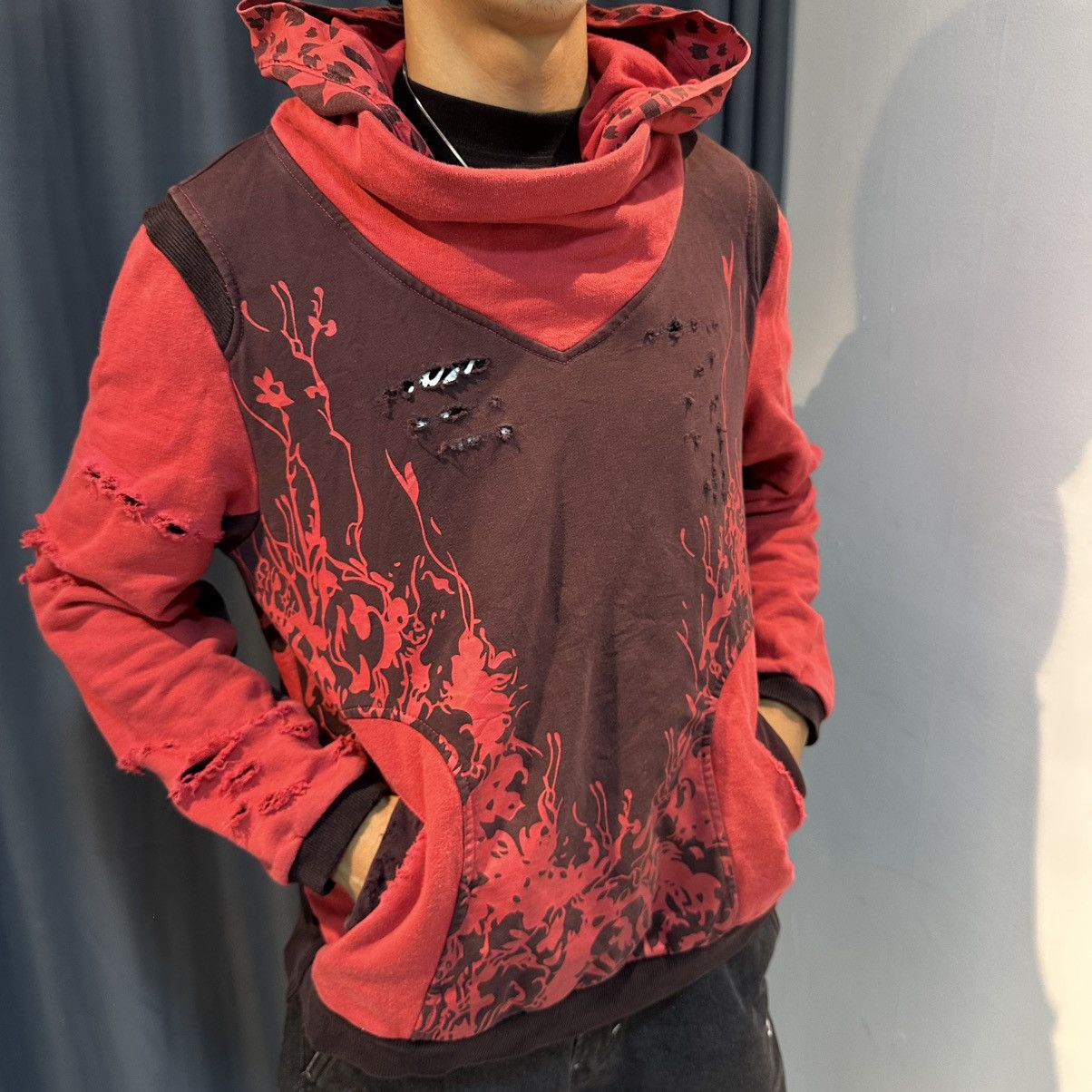 If Six Was Nine GRUNGE EMO HOODIE DISTRESSED JAPANESE BRAND Size US L / EU 52-54 / 3 - 3 Thumbnail
