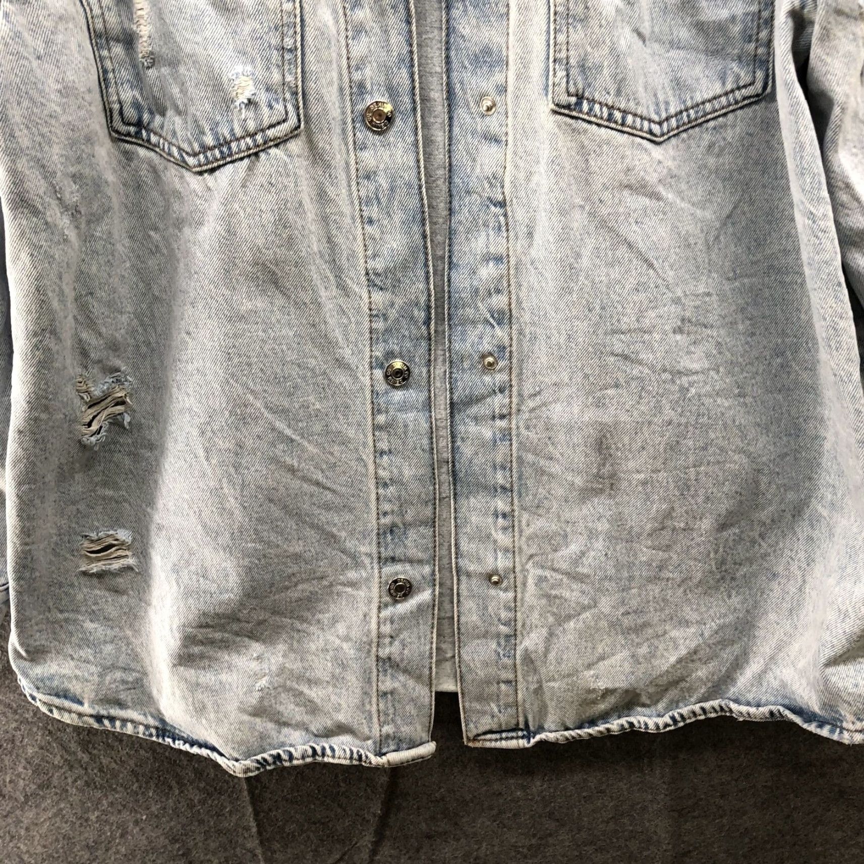 Primark VINTAGE Primark Denim Jacket Women's Oversized Jean Coat 14 Light Wash 90s Grunge Streetwear Size 36" / US 14 / IT 50 - 4 Thumbnail