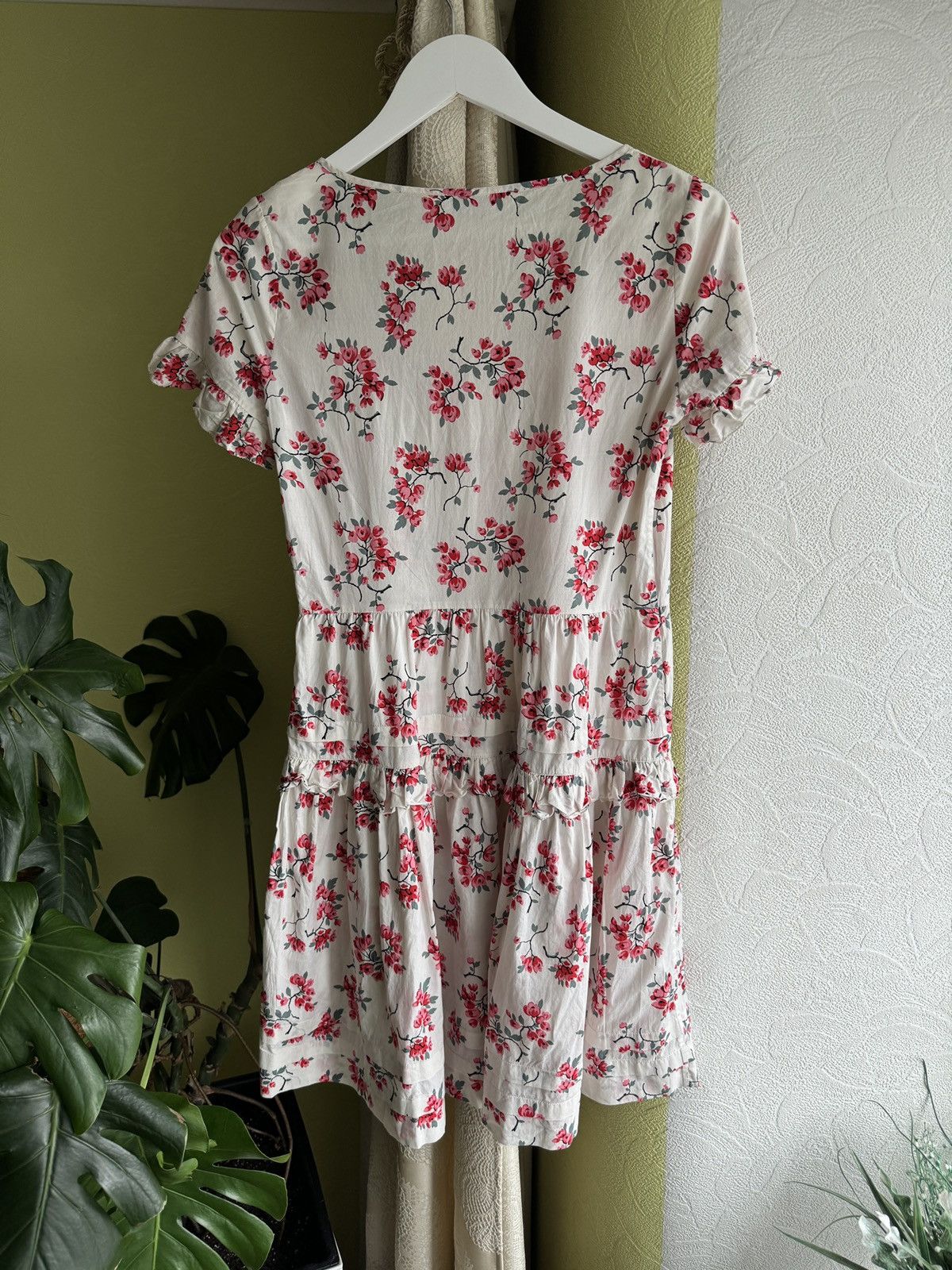 RED Valentino RED Valentino Cotton Floral Dress Cherry Blossoms Print Size S / US 4 / IT 40 - 2 Thumbnail