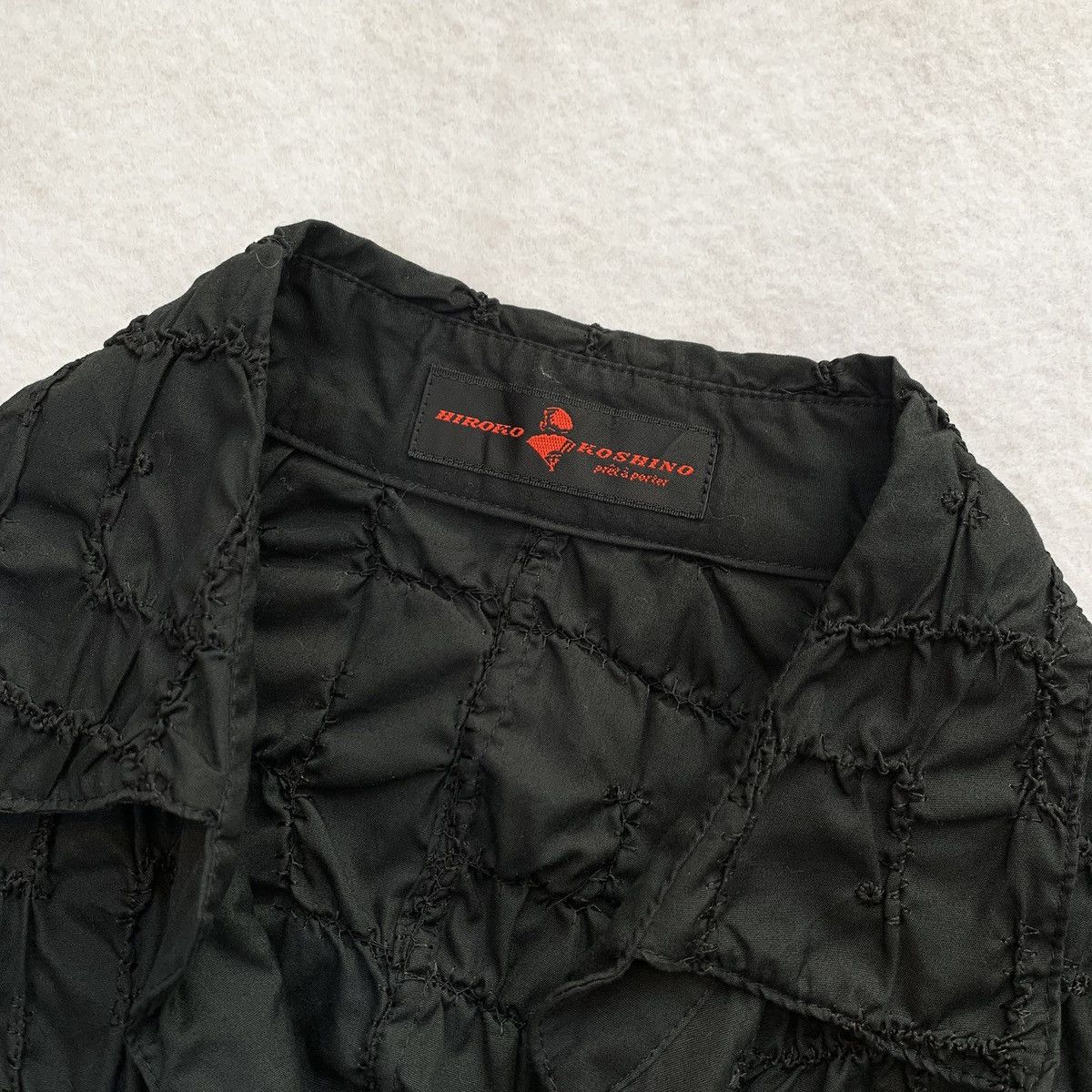 Other 1980s Hiroko Koshino Crinkled Textured Smock Shirt Size M / US 6-8 / IT 42-44 - 3 Thumbnail