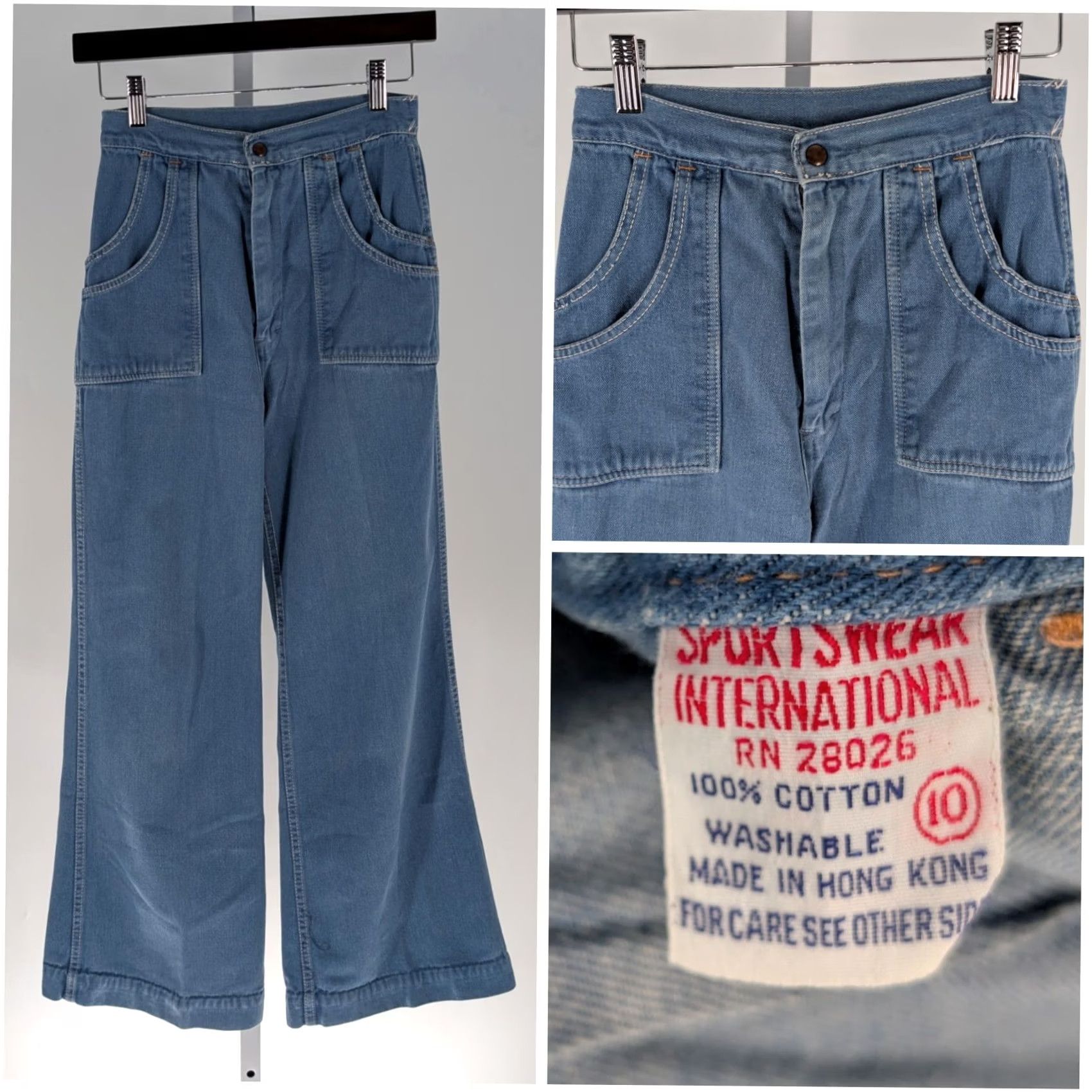 Vintage VINTAGE Sportswear International Jeans Main Selling Point Wide-Leg 70s High Rise Sailor Blue 25" Womens Jeans Size 25" / US 0 / IT 36 - 2 Thumbnail