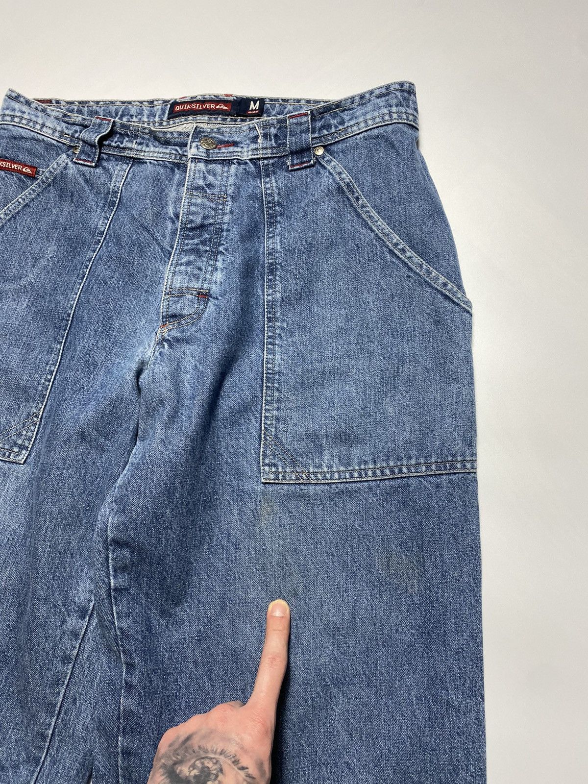 JNCO × Quiksilver × Vintage Vintage Quicksilver baggy rap oversized prison denim jeans Size US 31 - 17 Thumbnail