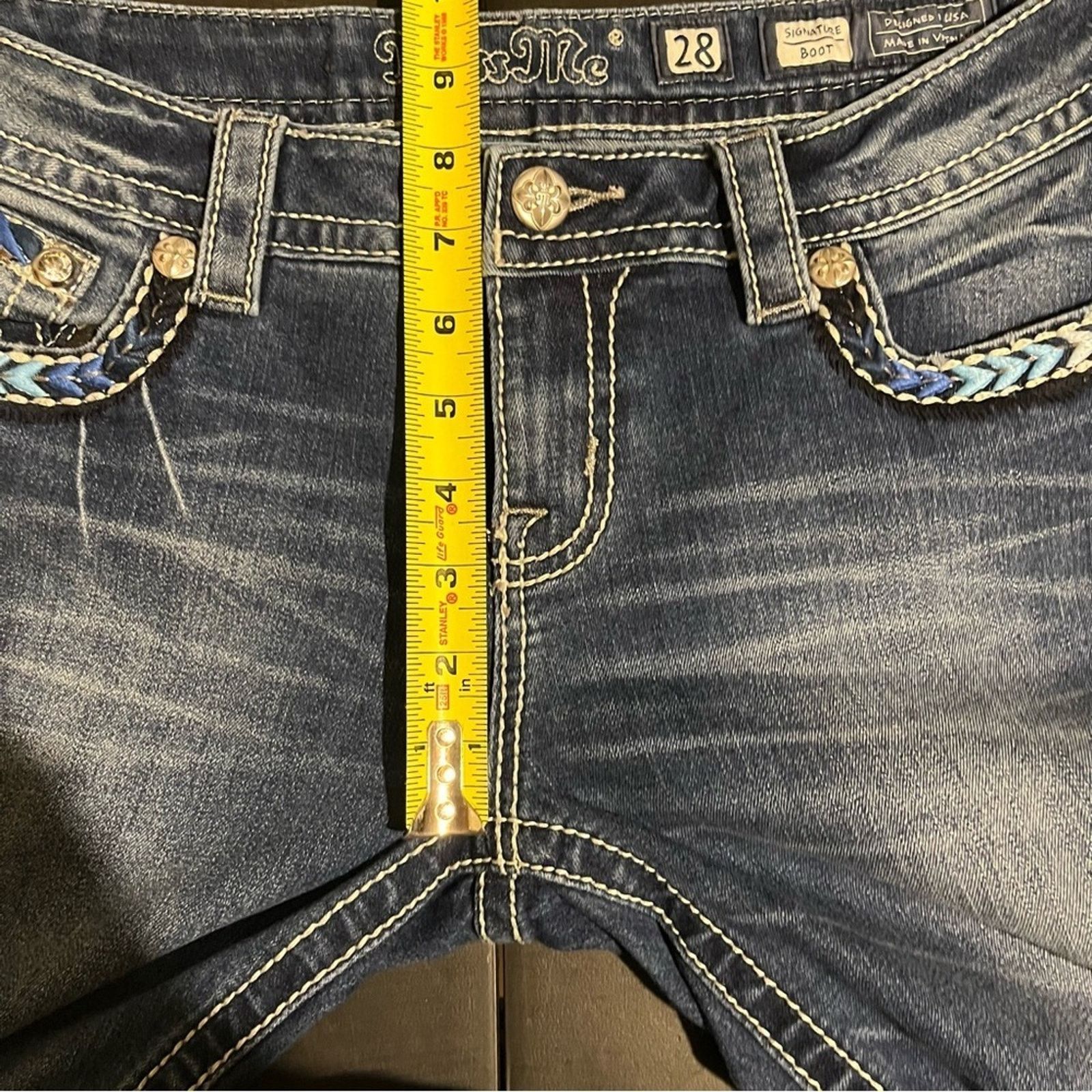 Miss Me Miss Me Jeans Womens 28 Blue Low Rise Signature Boot Cut Size 28" / US 6 / IT 42 - 7 Thumbnail