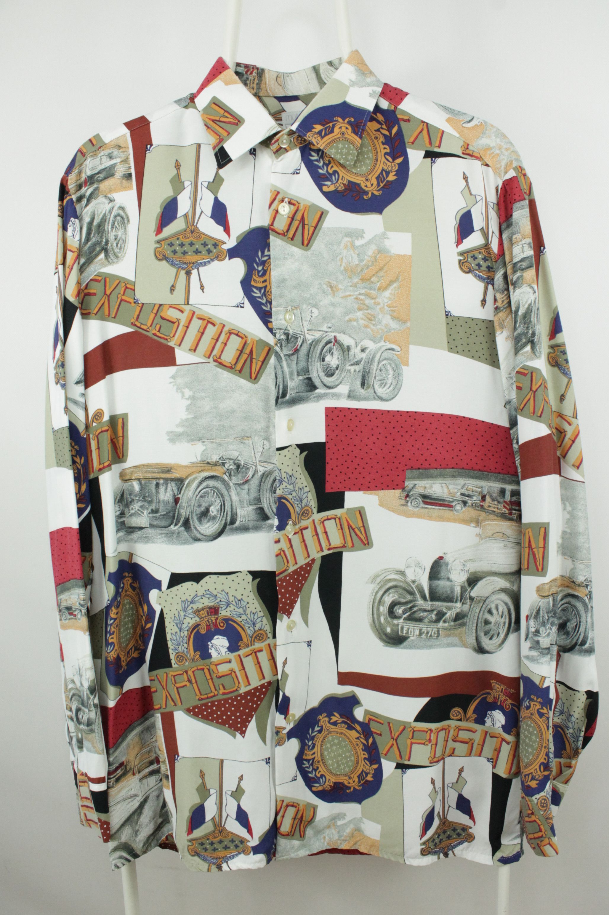 Designer × Vintage Muller Monogram Vintage Car Pattern Viscose Shirt Men's Size US L / EU 52-54 / 3 - 1 Thumbnail