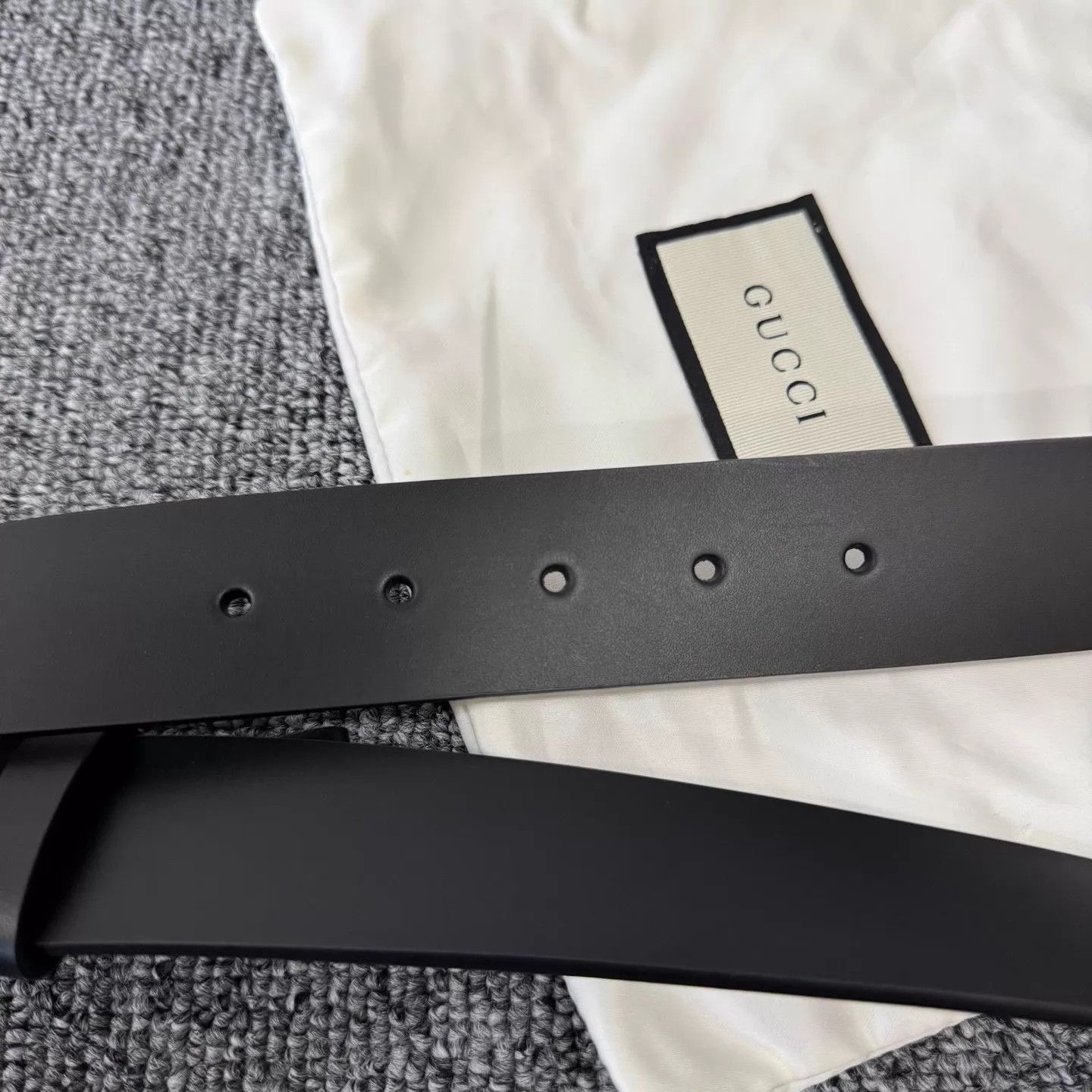 Gucci Gucci GG Silver Buckle Black Belt 99 New 95·38 Size ONE SIZE - 5 Thumbnail