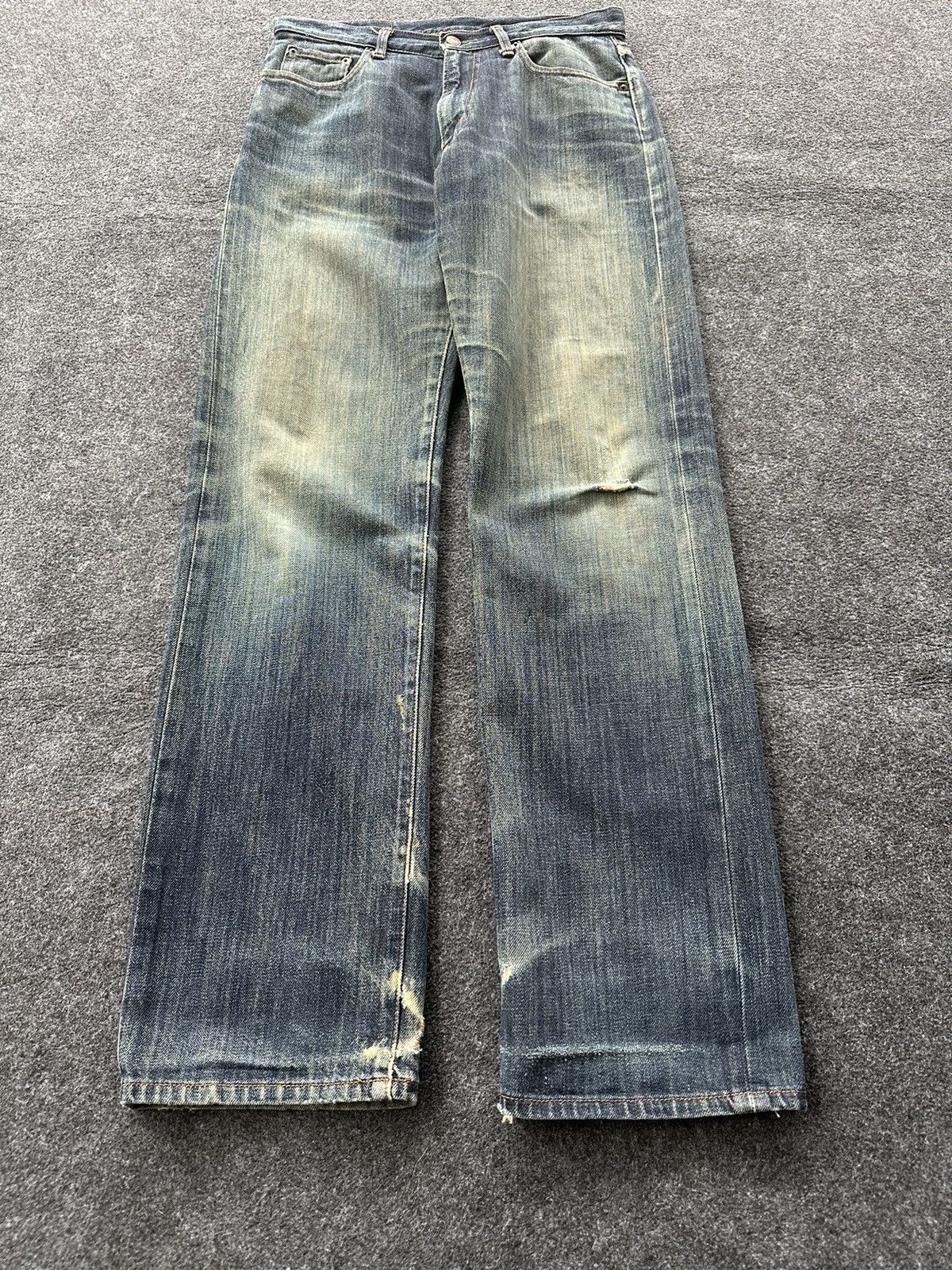 Edwin Vintage Gold Rush Faded Wash Distressed Denim 31x33 D195 Size US 31 - 2 Thumbnail