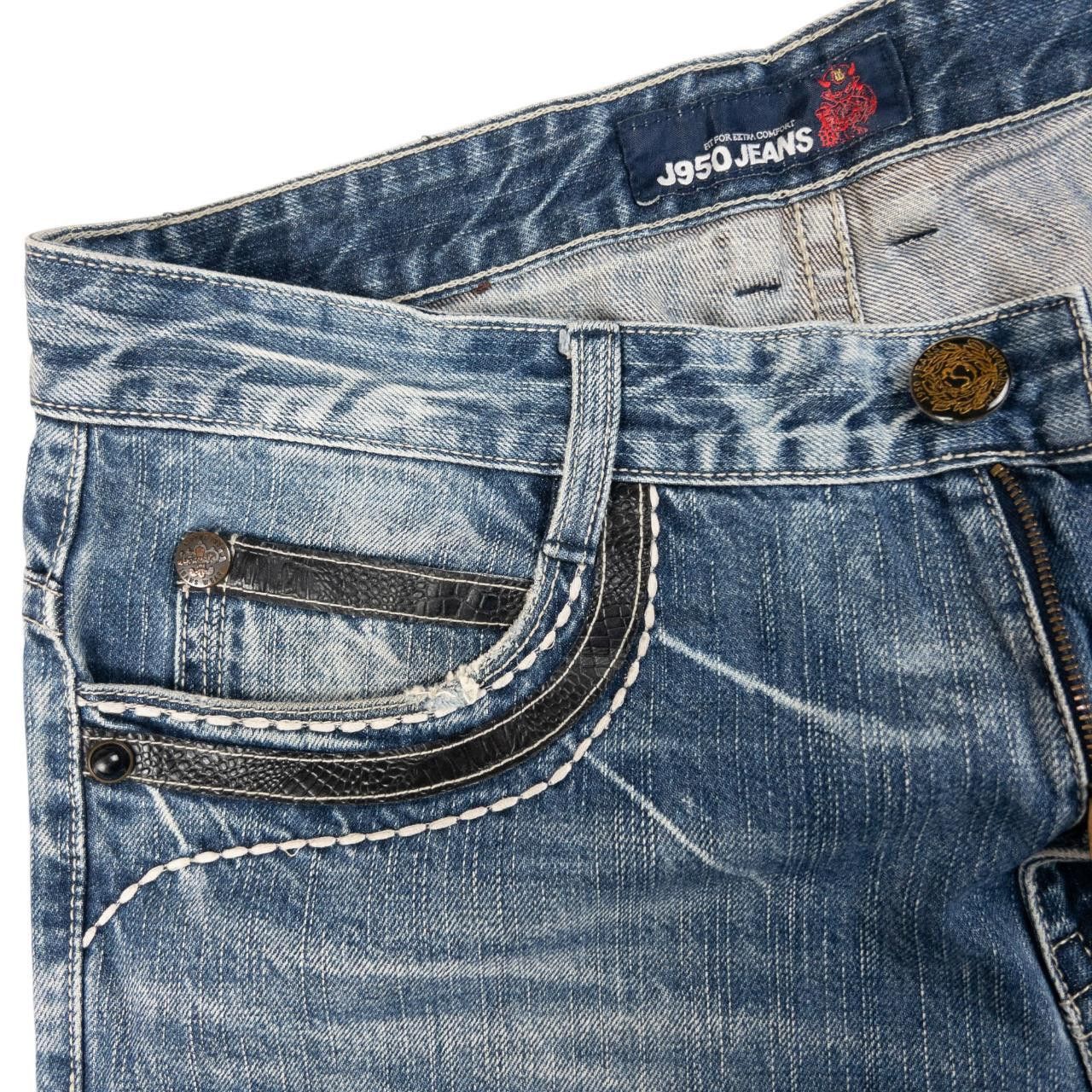 Other Vintage J950 Embroidered Skull Japanese Denim Jeans Size W35 Size US 35 - 5 Thumbnail