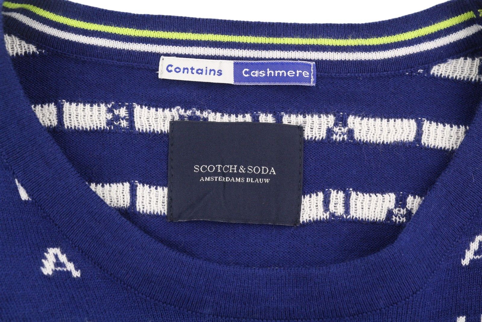 Scotch & Soda M Blue Logo Print Cotton Knit Jumper 88577 Size US M / EU 48-50 / 2 - 6 Thumbnail
