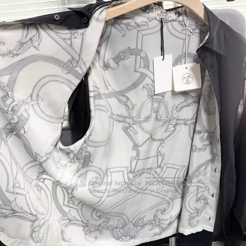 Hermes Hermes Long Sleeve Shirt, Double Layer Design, Thin Cotton Size S / US 4 / IT 40 - 4 Thumbnail