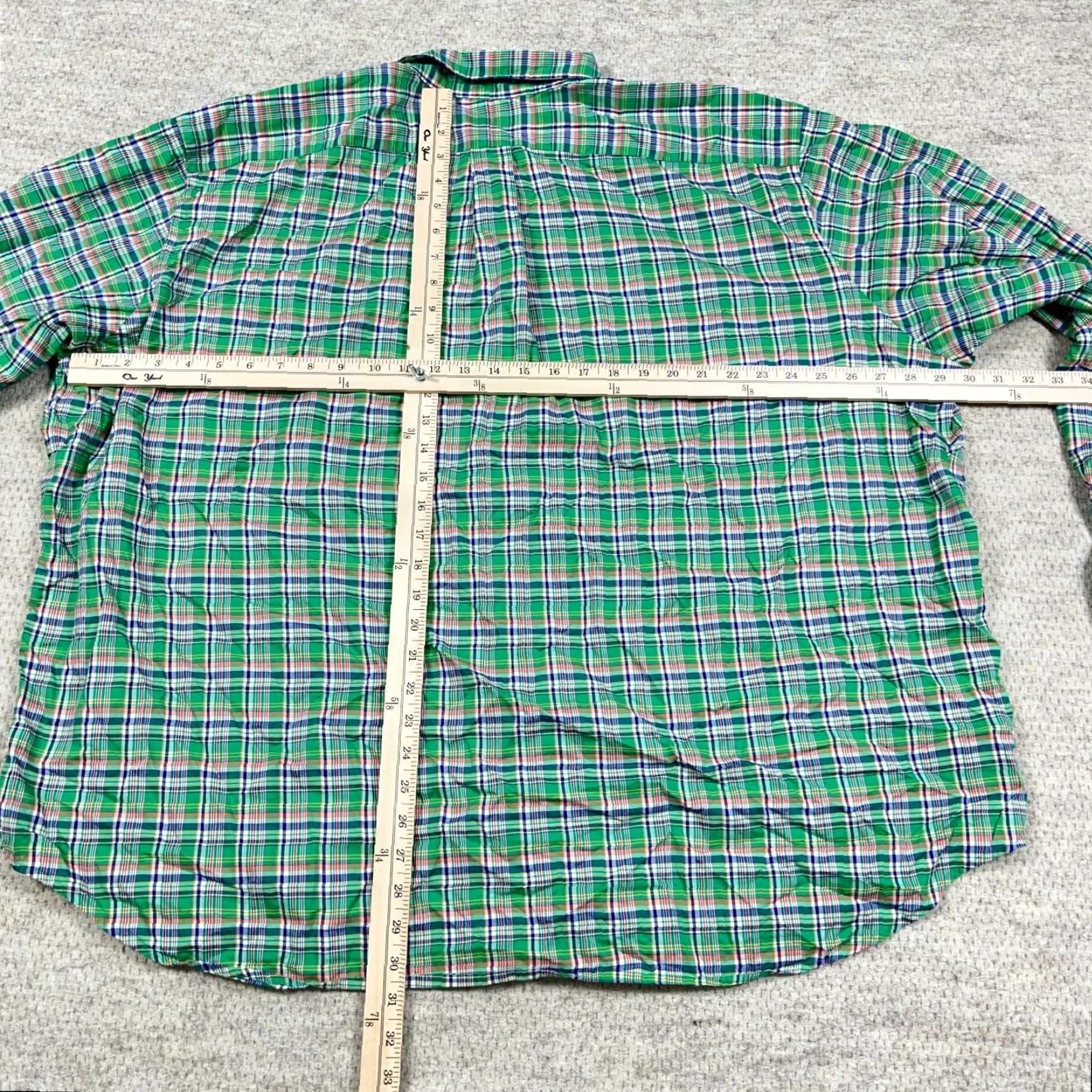 Ralph Lauren Ralph Lauren Button-Up Shirt Men Big 3XB Green Plaid OCBD Oxford Collar Long Sleeve Casual Vintage: No Size 48R - 6 Thumbnail