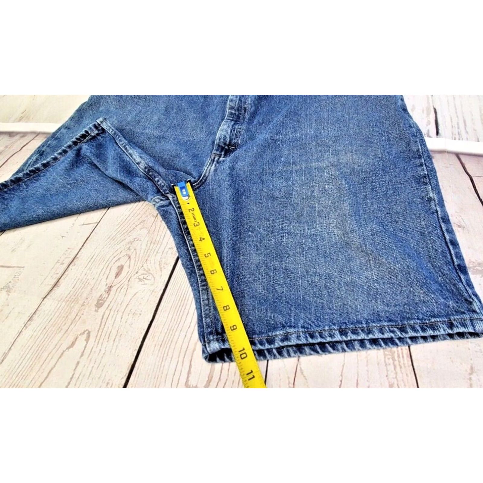 Wrangler VINTAGE Wrangler Carpenter Shorts Men 42 Denim Medium Wash Blue Utility 5-Pocket Relaxed Fit Button Zipper Overall Workwear Casual Mens Size US 42 / EU 58 - 3 Thumbnail