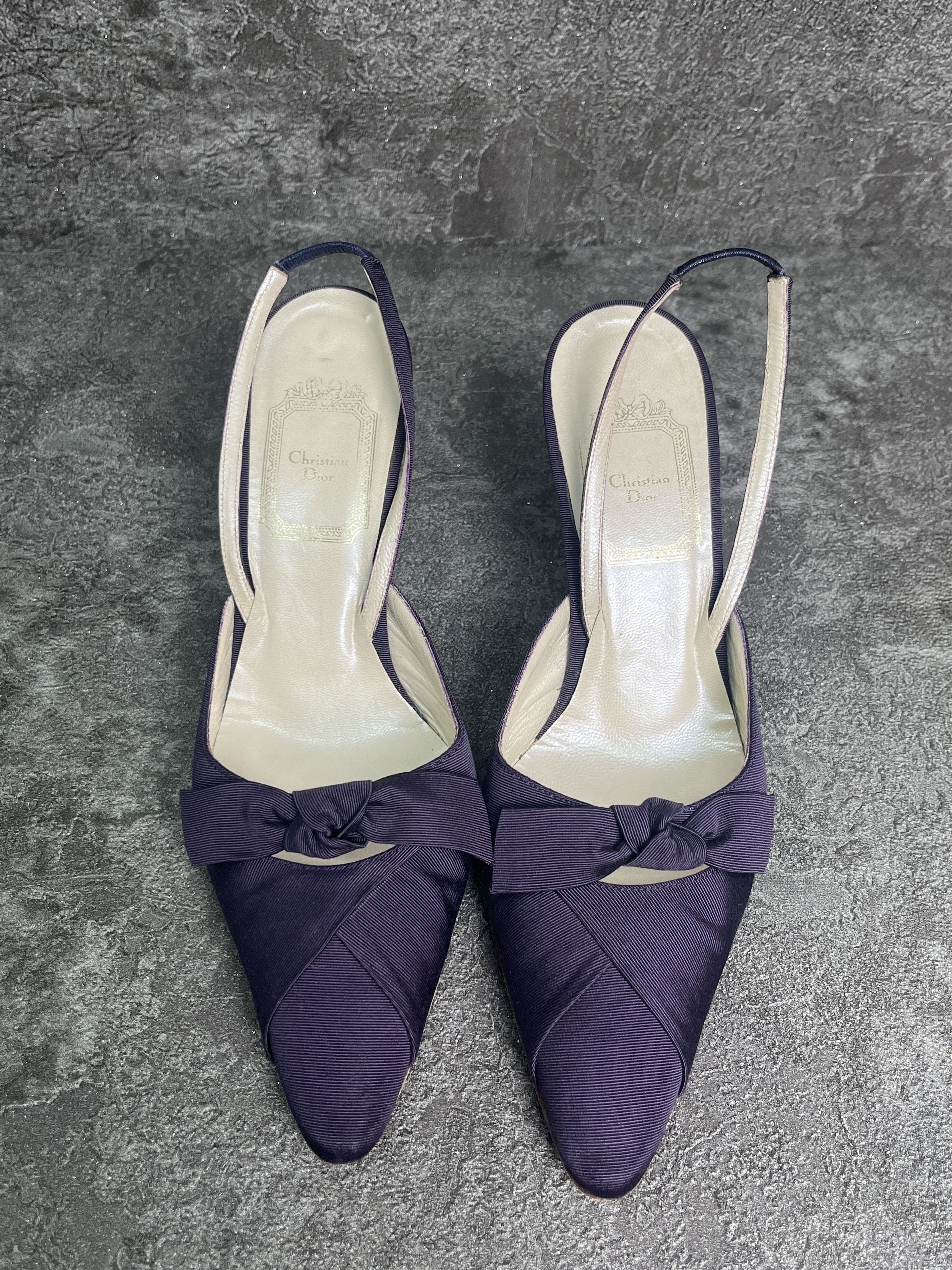 Christian Dior Monsieur Christian Dior Purple 75mm Sling Back Shoes Size US 6 / IT 36 - 5 Thumbnail