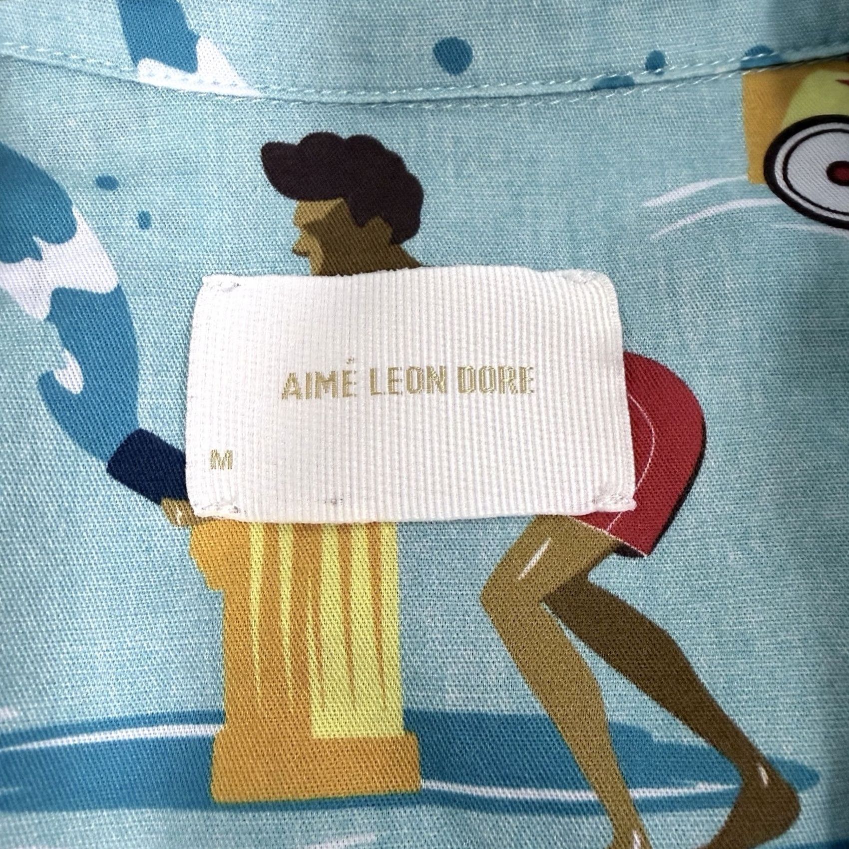 Aime Leon Dore Aime Leon Dore Hawaiian Party Casual Button-Up Shirt Mens Medium Blue Graphic Print Short Sleeve Shirt Size US M / EU 48-50 / 2 - 3 Thumbnail