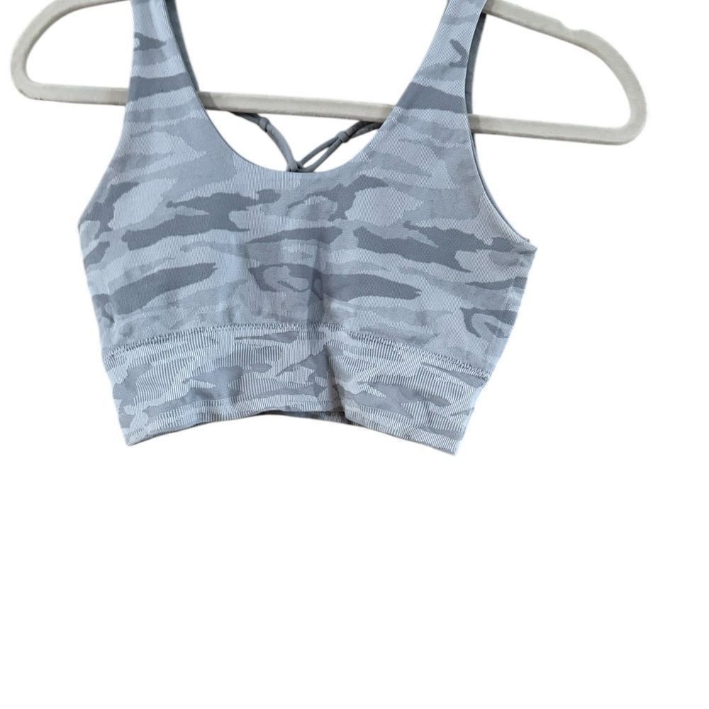 Other Gray Camouflage V-Neck Sports Bra Size S / US 4 / IT 40 - 6 Thumbnail