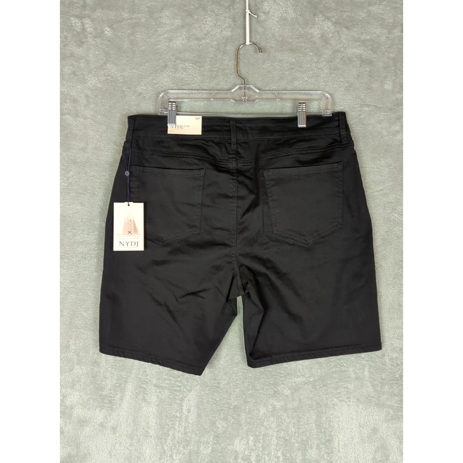 NYDJ NYDJ Bermuda Shorts 16P Black Ella Denim Zip Side Slits 5-Pocket Women’s Comfort Size 38" / US 16 / IT 52 - 2 Thumbnail