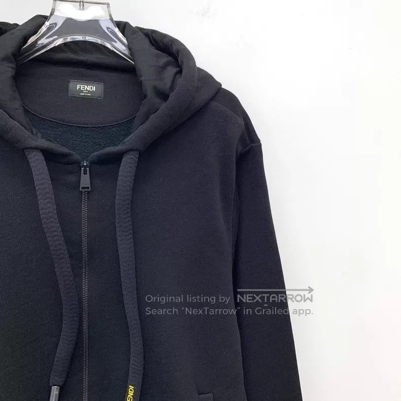 Fendi Fendi Black Wool Hooded Drawstring Long Sleeve Zipper Swea Size US S / EU 44-46 / 1 - 3 Thumbnail