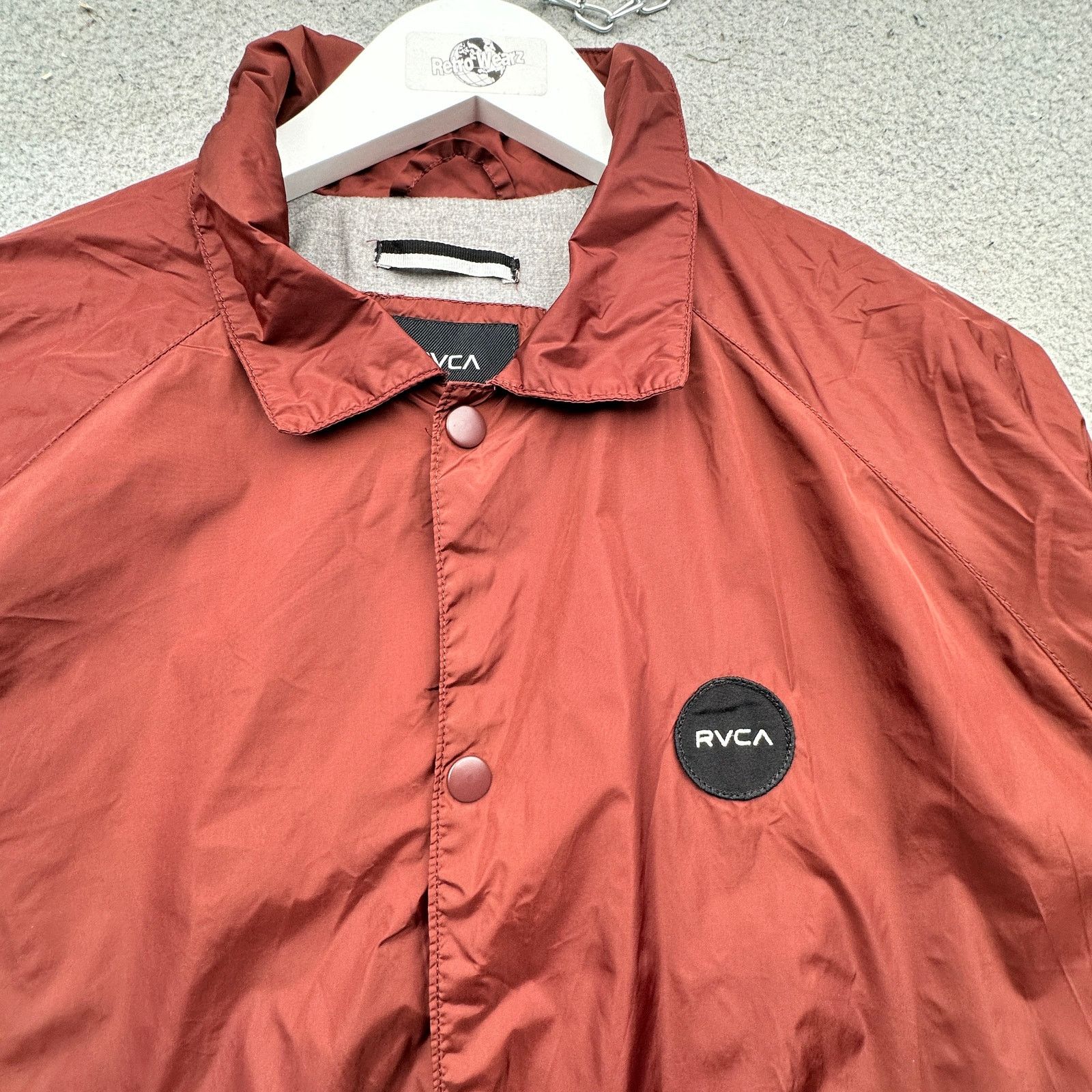 RVCA RVCA Motors Coach Jacket Mens Medium Brown Snap MA707MCJ Size US M / EU 48-50 / 2 - 8 Thumbnail