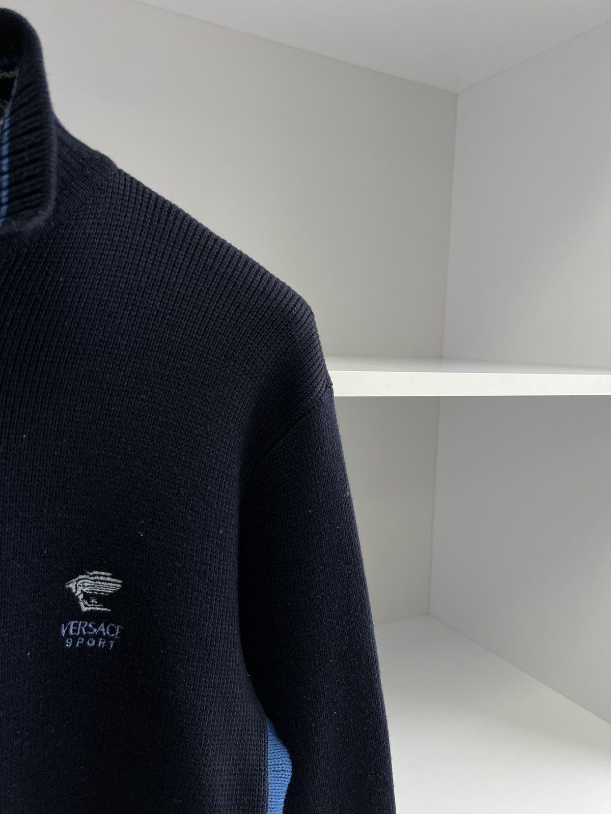 Designer × Versace × Vintage Vintage Versace Sport 1/3 zip knit sweater Size US M / EU 48-50 / 2 - 8 Thumbnail