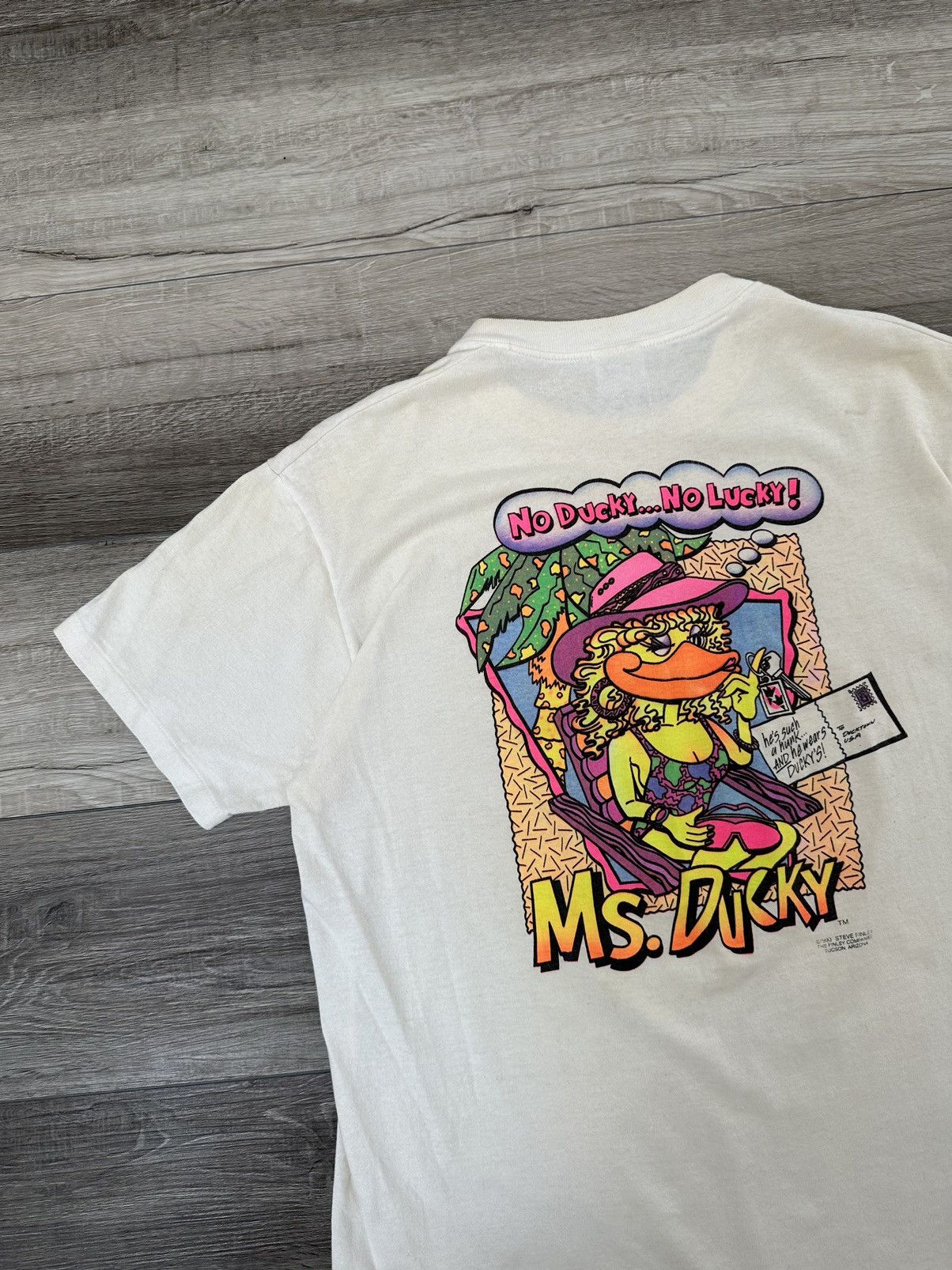 Vintage Vintage Neon Ms. Ducky Single Stitch Tee White Sz. Large Size US L / EU 52-54 / 3 - 1 Thumbnail
