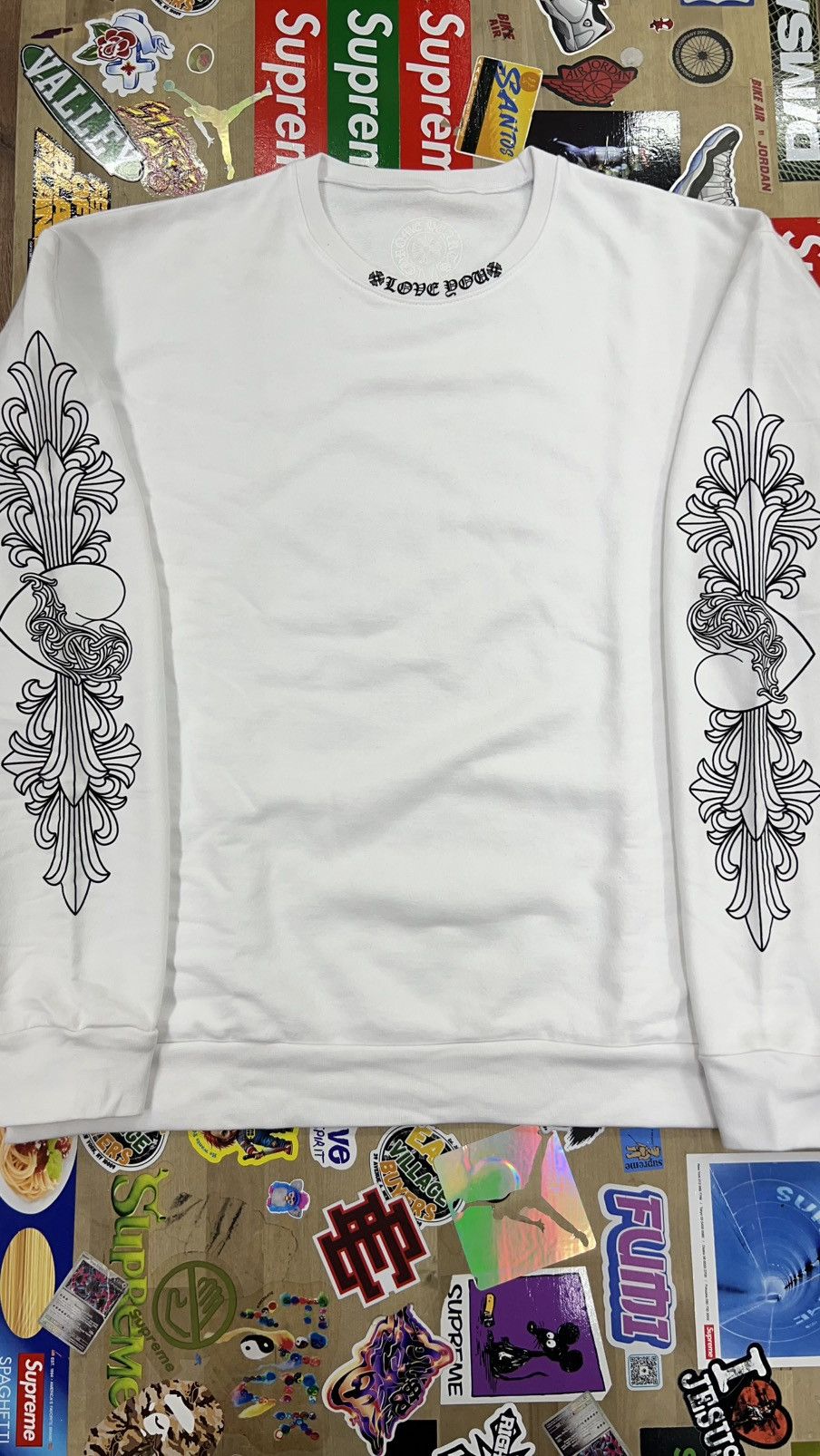 chrome hearts LOVE YOU CREW Sサイズ Chrome Hearts Love You Crewneck Sweatshirt 