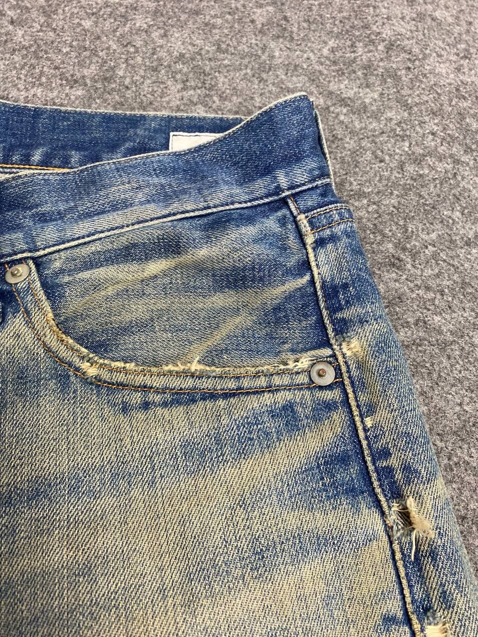 Japanese Brand red card blue work japan distressed denim nice design Size US 34 / EU 50 - 14 Thumbnail