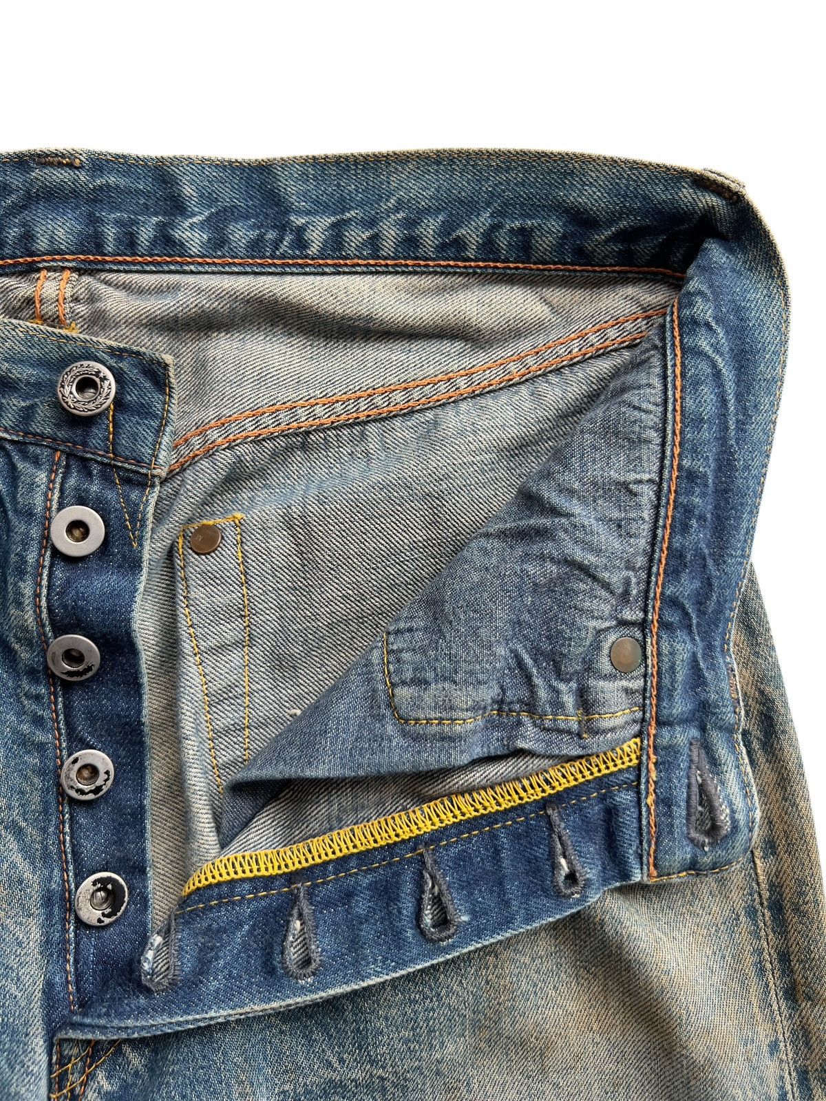 The Real McCoy's Vintage Mccoy Distressed Mudwash Denim Jeans 31x29 Size US 31 - 10 Thumbnail