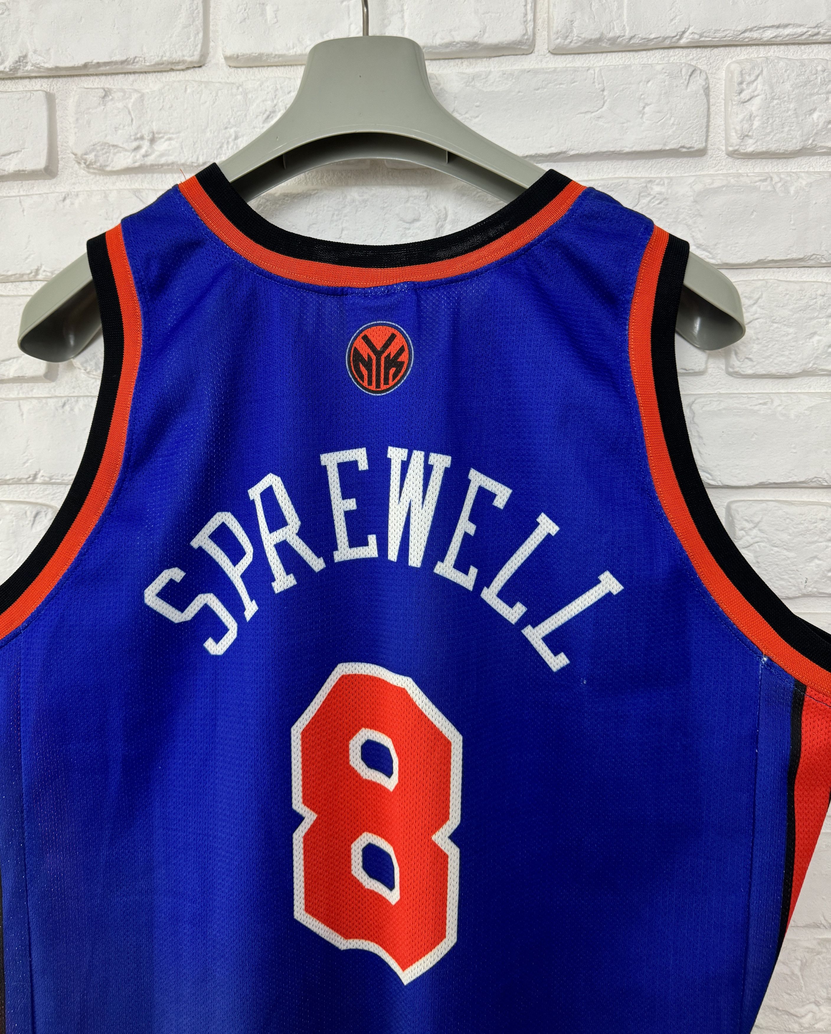 Vintage New high quality York Knicks Latrell Sprewell Champion Jersey Sz 48 XL #8 NBA VTG